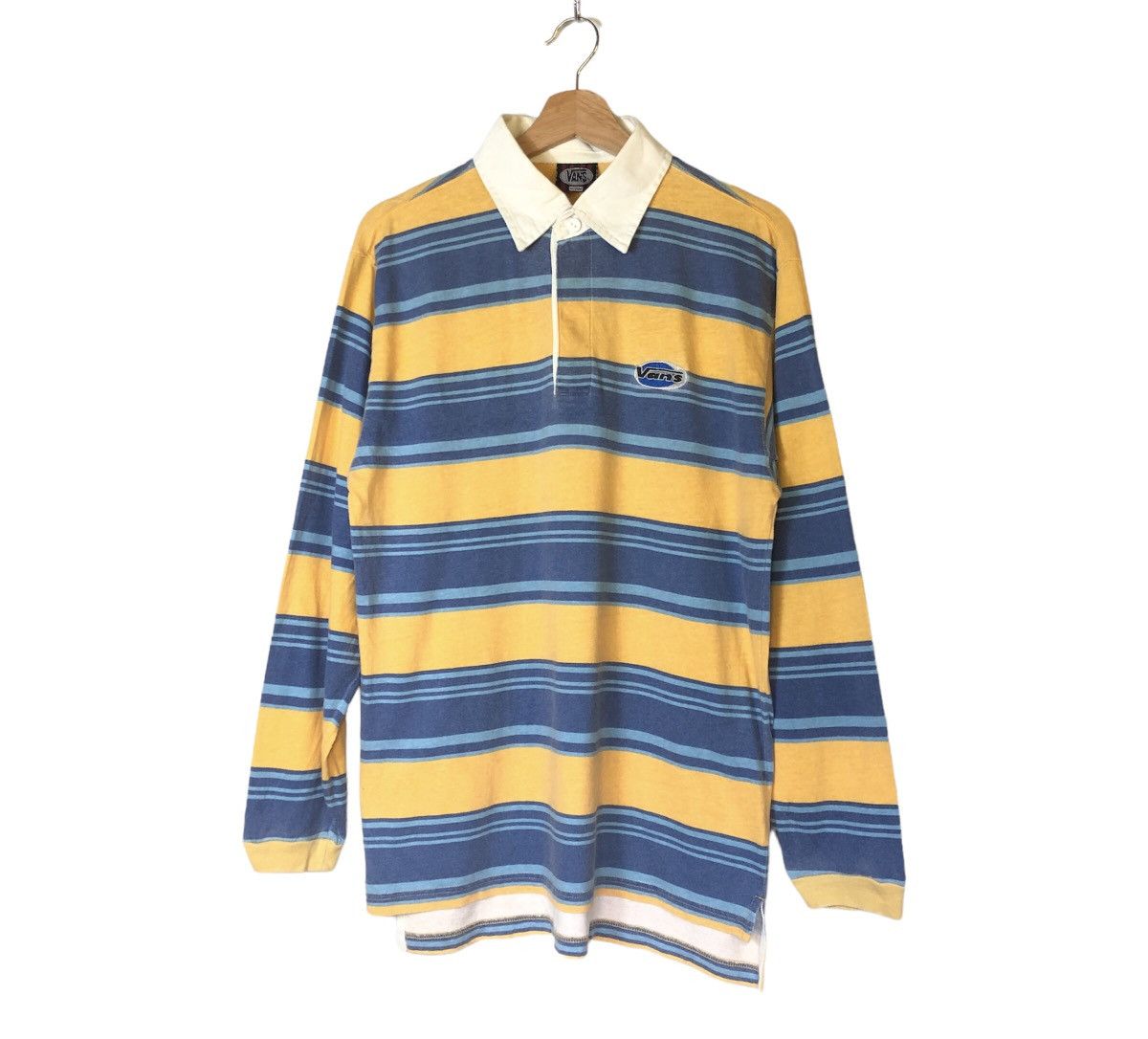 Vintage 90s Vans Stripes Surf Skate Polo Tshirt