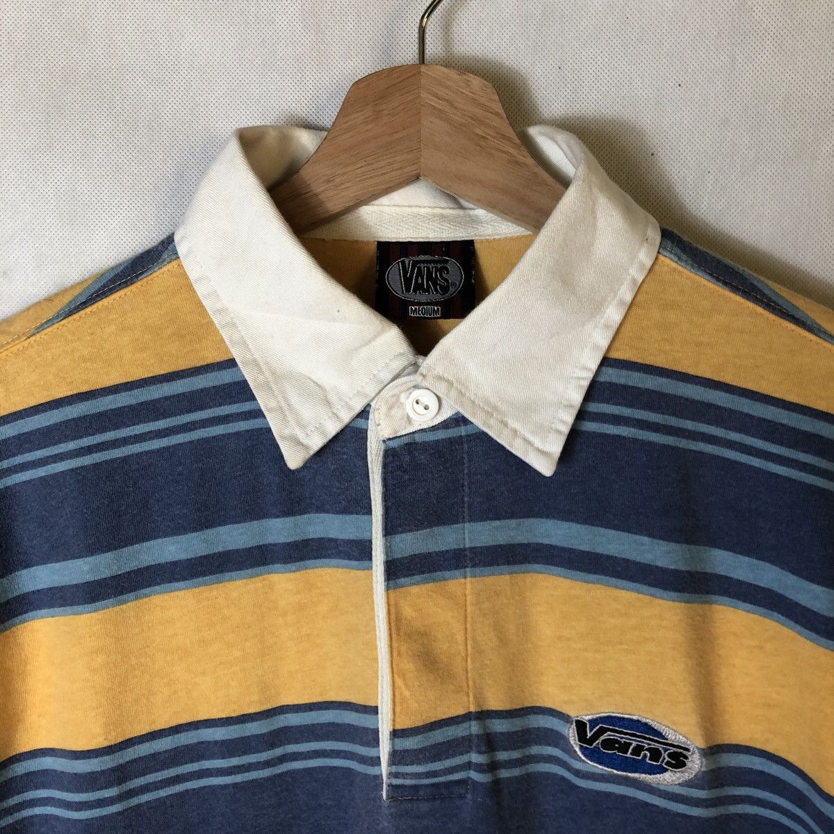 Vans Vintage 90s Vans Stripes Surf Skate Polo Tshirt Size US M / EU 48-50 / 2 - 3 Thumbnail