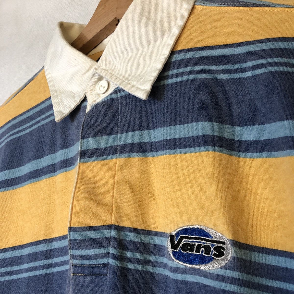 Vans Vintage 90s Vans Stripes Surf Skate Polo Tshirt Size US M / EU 48-50 / 2 - 4 Thumbnail
