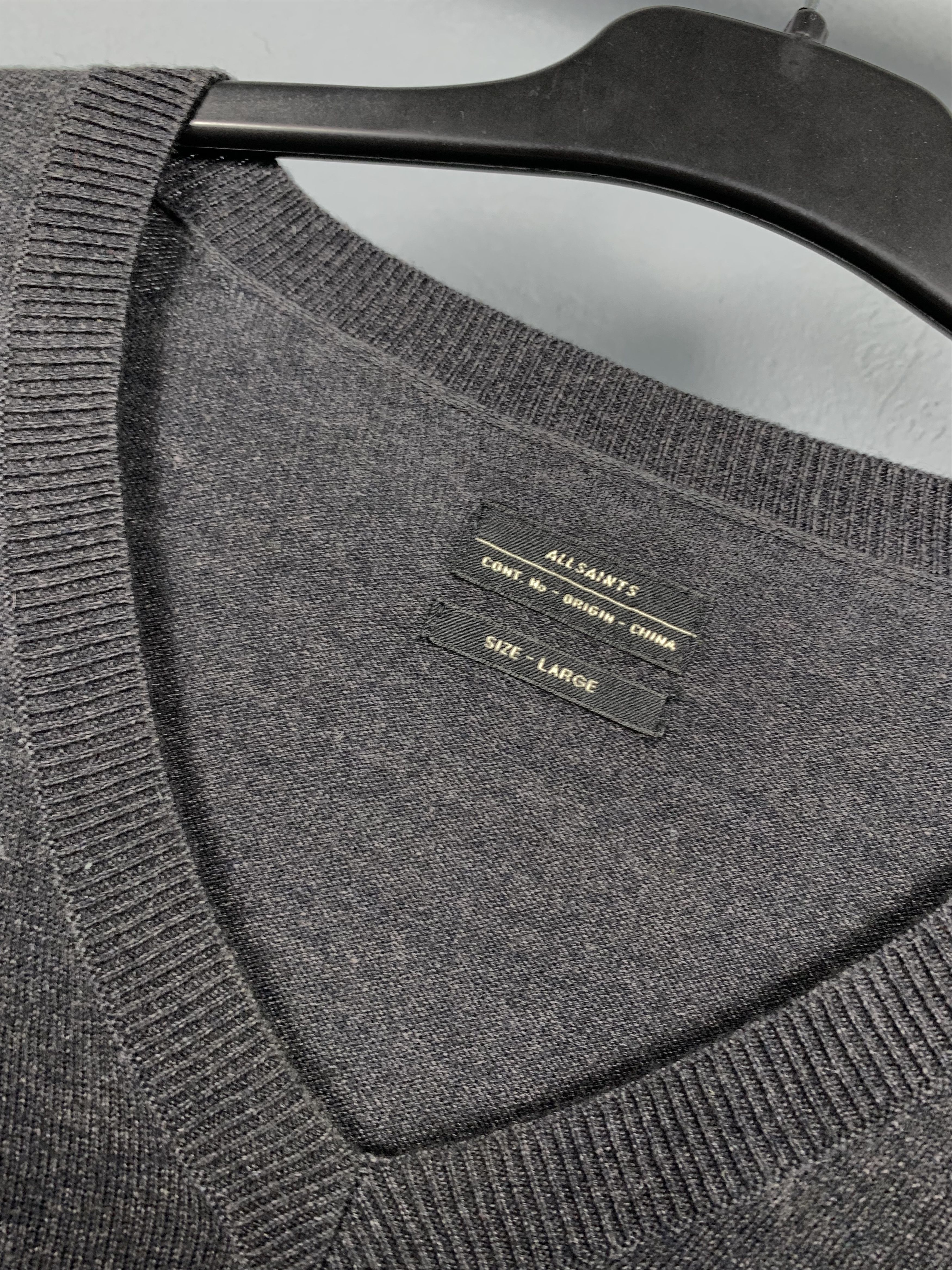 Allsaints Allsaints Vintage Mens Fritz V-neck Knit Sweater Size US L / EU 52-54 / 3 - 3 Thumbnail