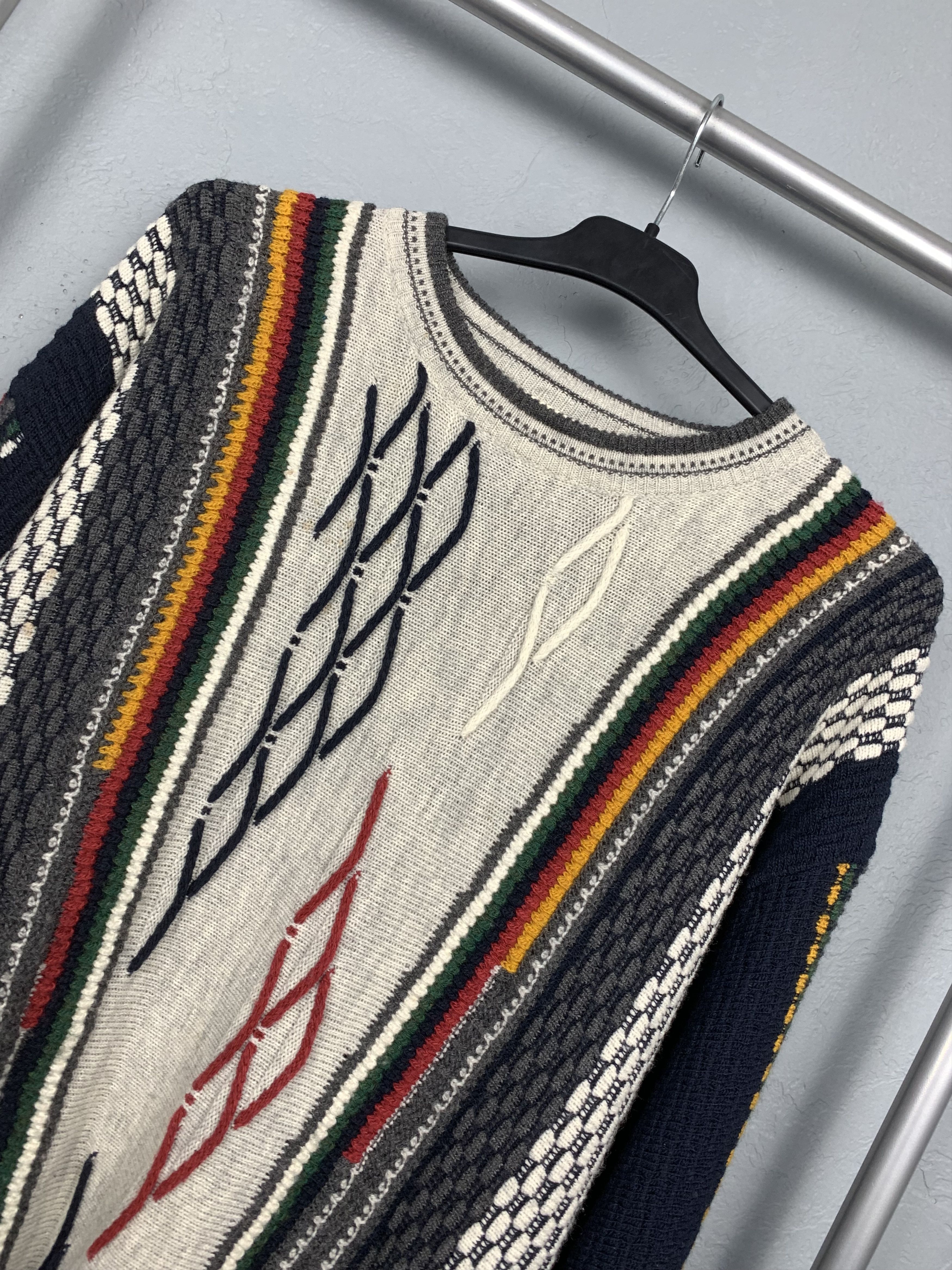Vintage Vintage Coloured Cable Knit Sweater Coogi Style Size US XL / EU 56 / 4 - 2 Thumbnail