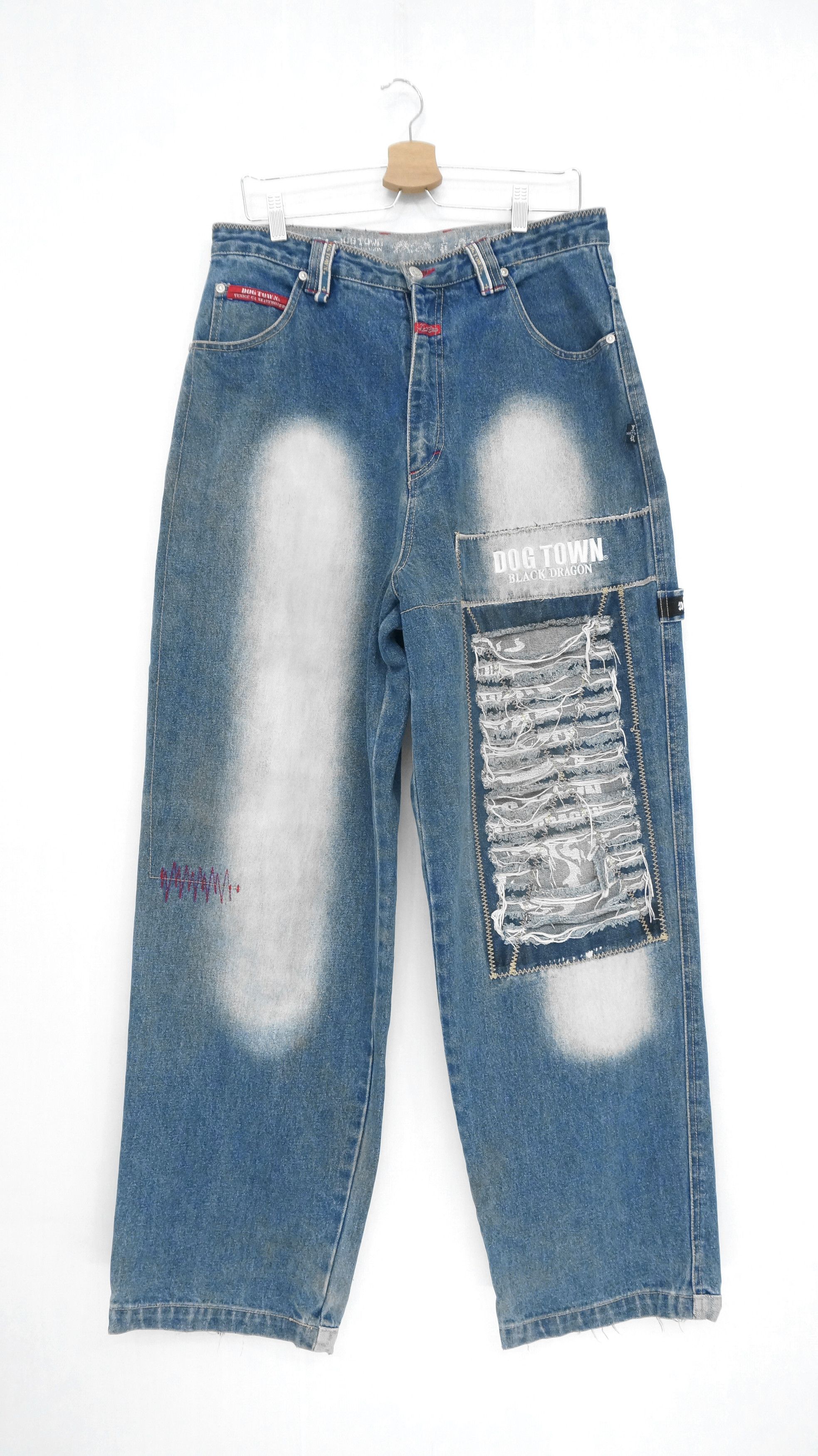 Dogtown 🔥 90s Vintage DOGTOWN Distressed Baggy Worn Jeans Size US 33 - 2 Thumbnail