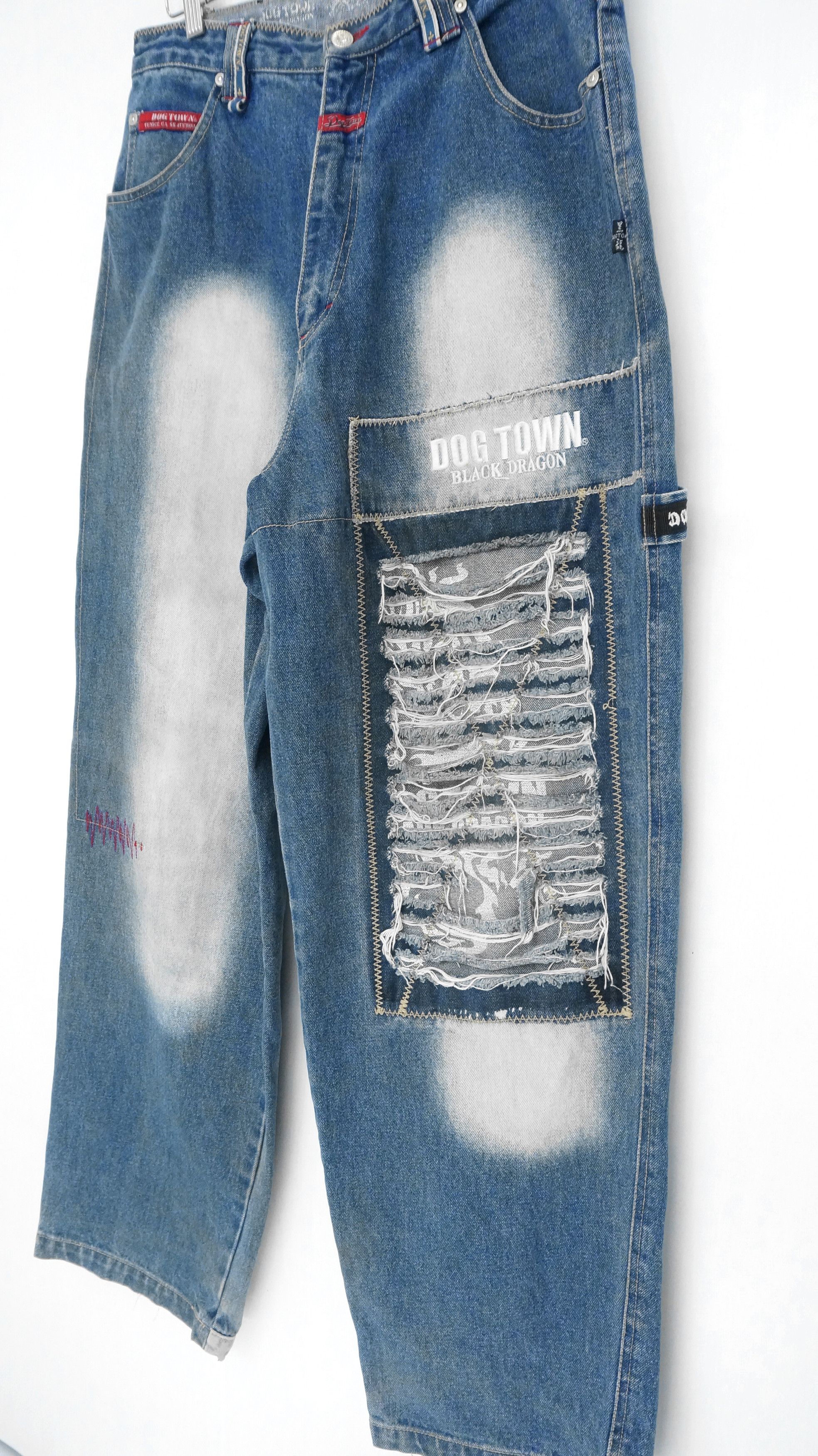 Dogtown 🔥 90s Vintage DOGTOWN Distressed Baggy Worn Jeans Size US 33 - 1 Thumbnail