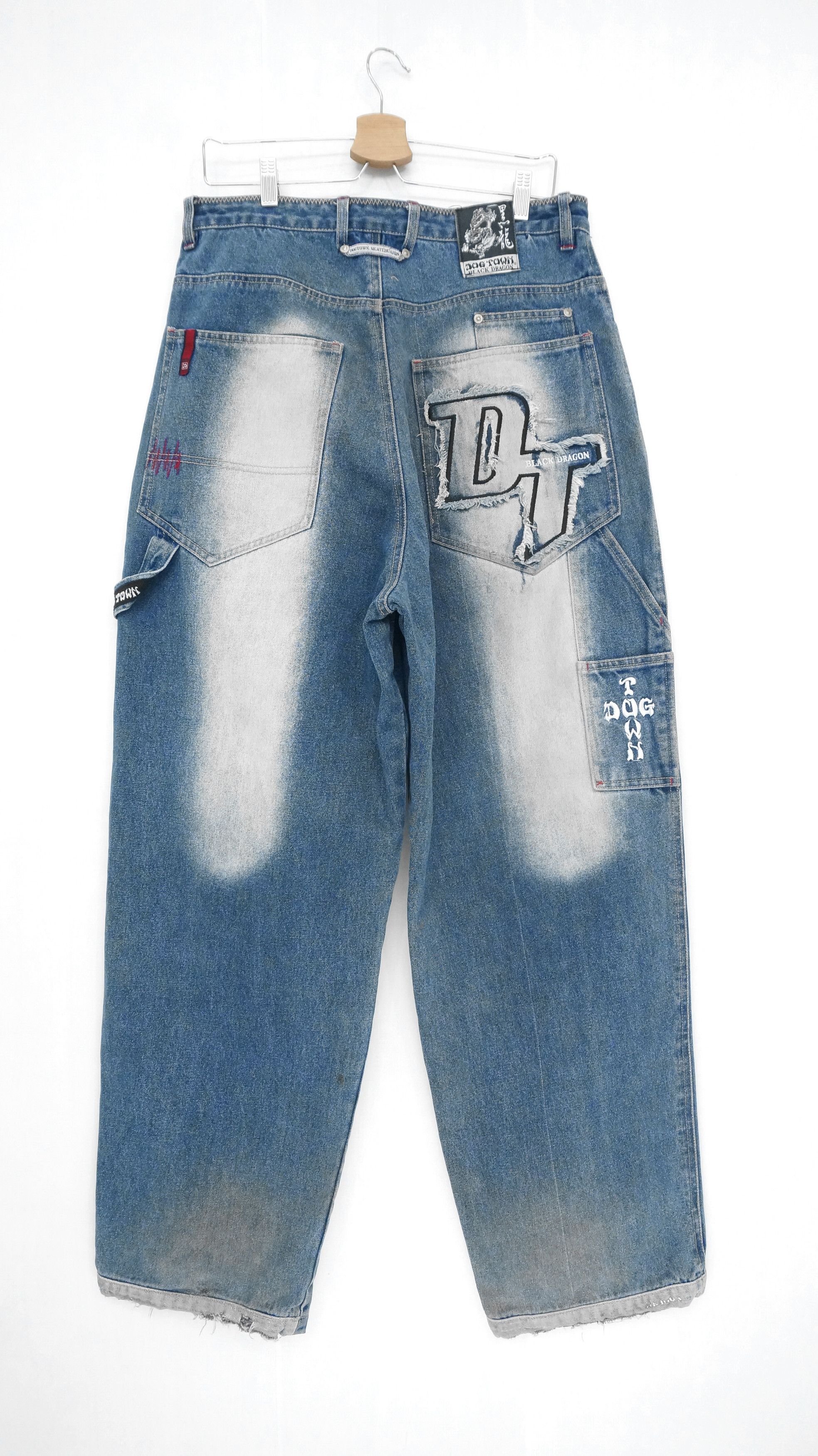Dogtown 🔥 90s Vintage DOGTOWN Distressed Baggy Worn Jeans Size US 33 - 3 Thumbnail