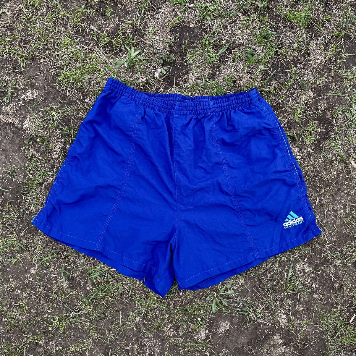 Vintage Vintage 90s Adidas Logo Shorts Streetwear Skate Blue Slim 34 Size US 34 / EU 50 - 1 Thumbnail
