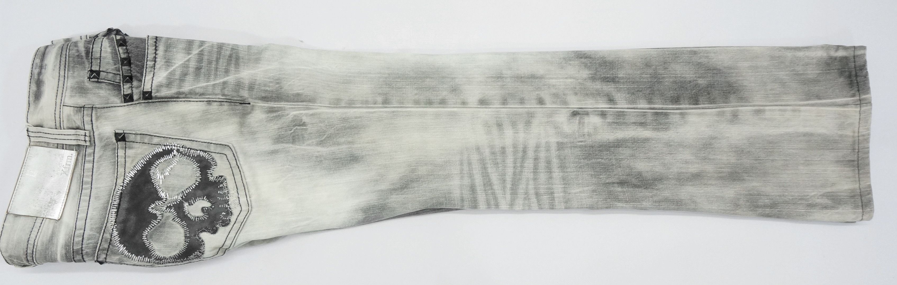 Japanese Brand 💀 XFRM 💀 Vintage Punk Distressed Acid Wash Skull Jeans Size US 29 - 13 Thumbnail