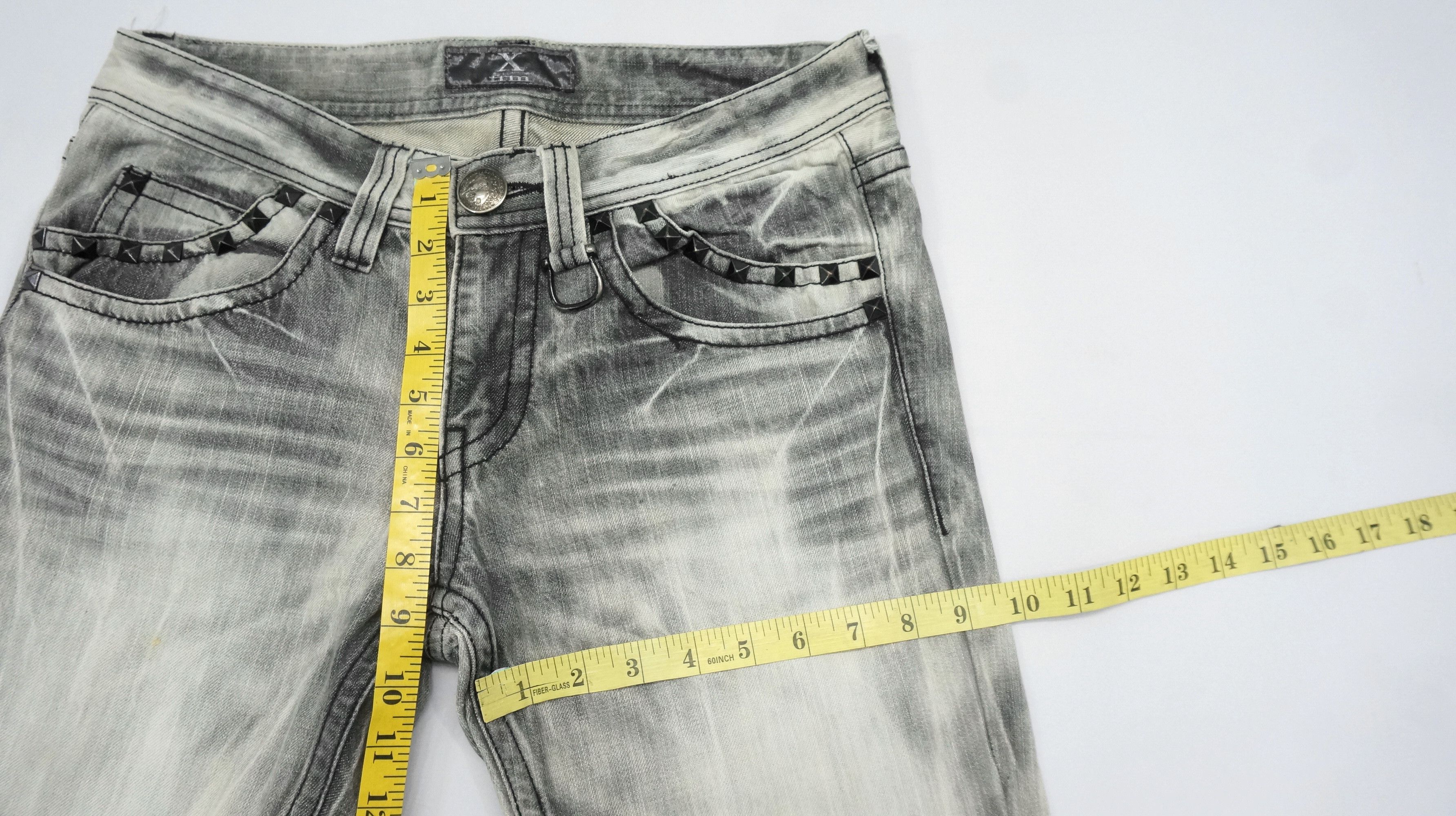 Japanese Brand 💀 XFRM 💀 Vintage Punk Distressed Acid Wash Skull Jeans Size US 29 - 16 Thumbnail