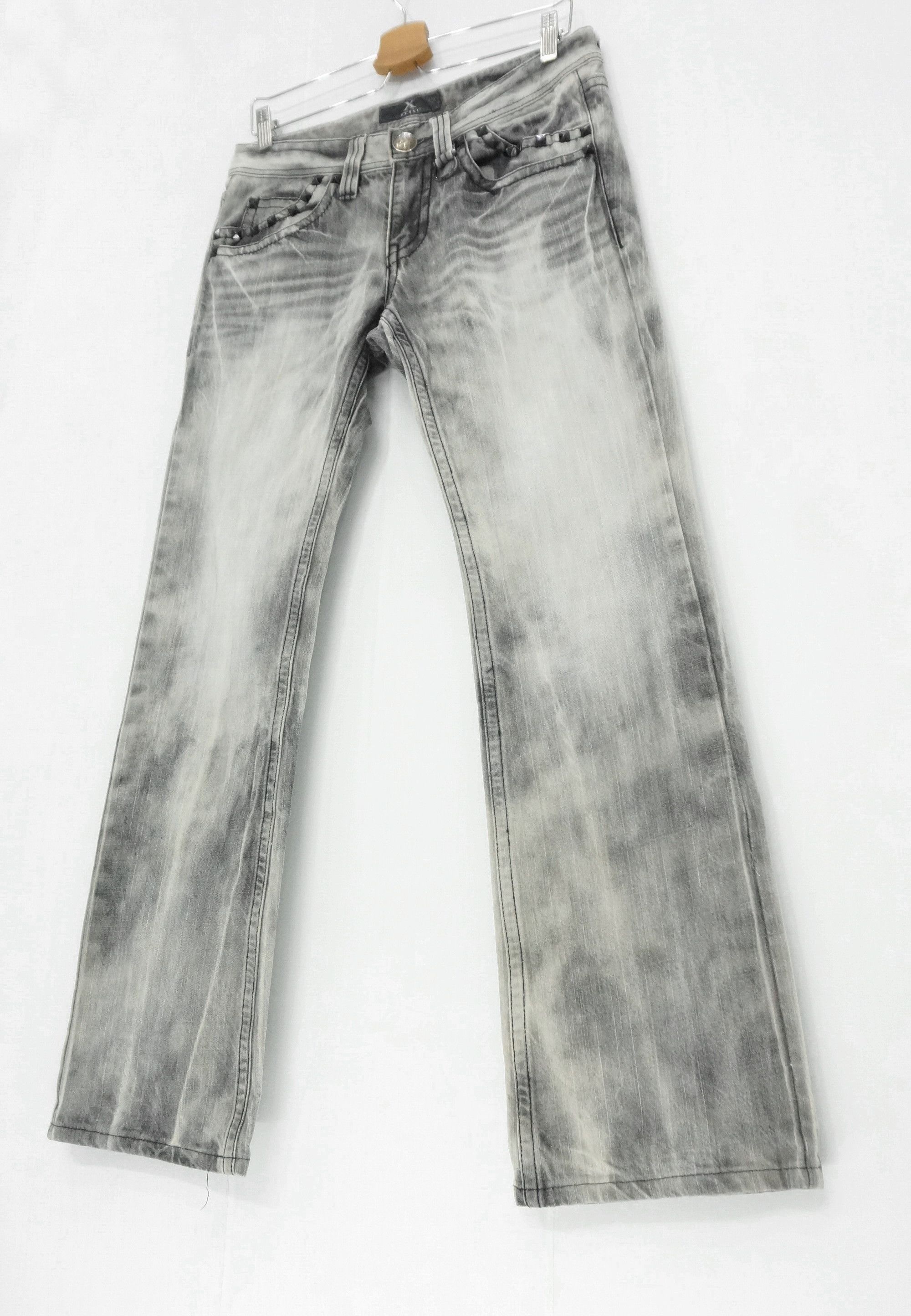 Japanese Brand 💀 XFRM 💀 Vintage Punk Distressed Acid Wash Skull Jeans Size US 29 - 3 Thumbnail