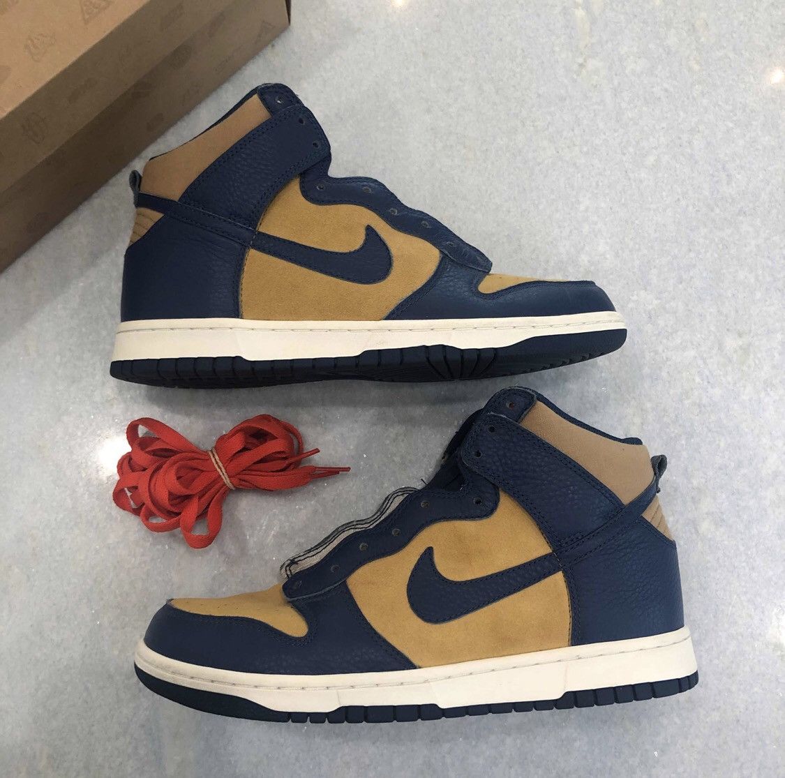 Nike 2010 Nike Dunk High Golden Harvest Meteor Blue | Grailed 