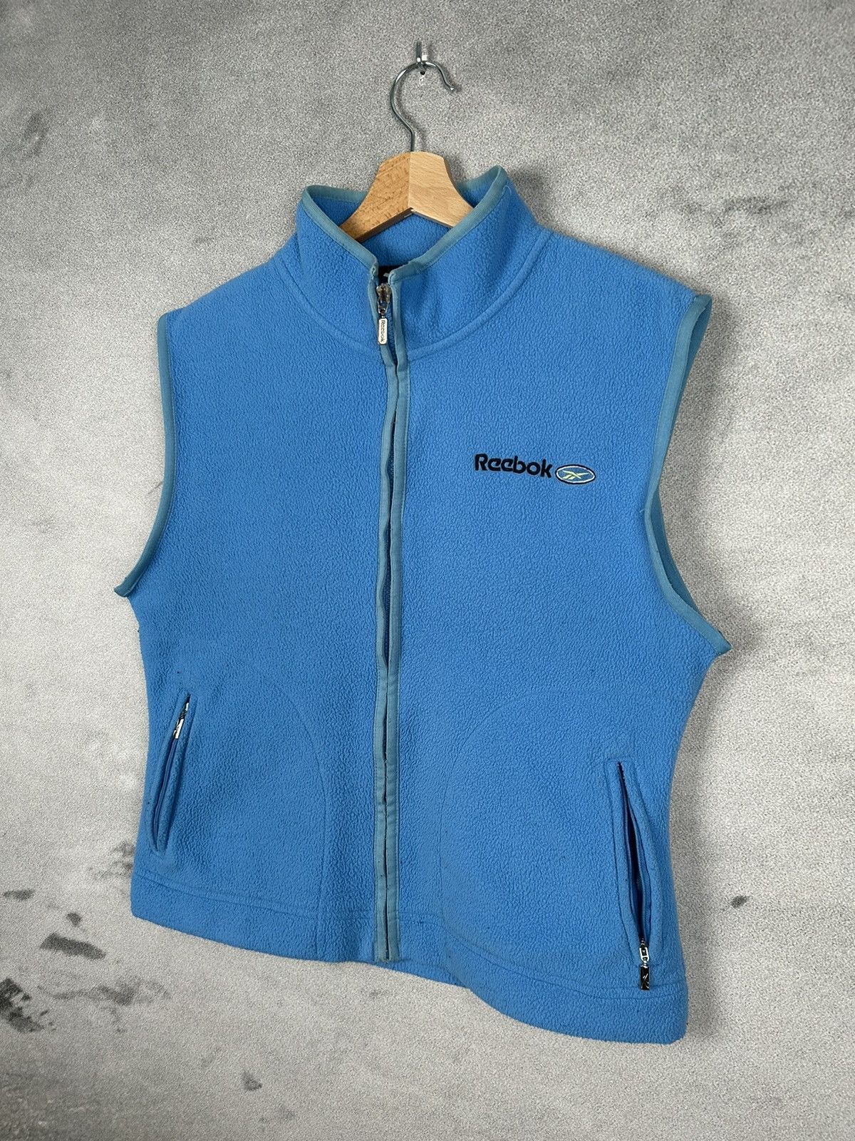 Reebok Vintage Reebok Fleece Vest Baby Blue Retro 90s Size US M / EU 48-50 / 2 - 2 Thumbnail