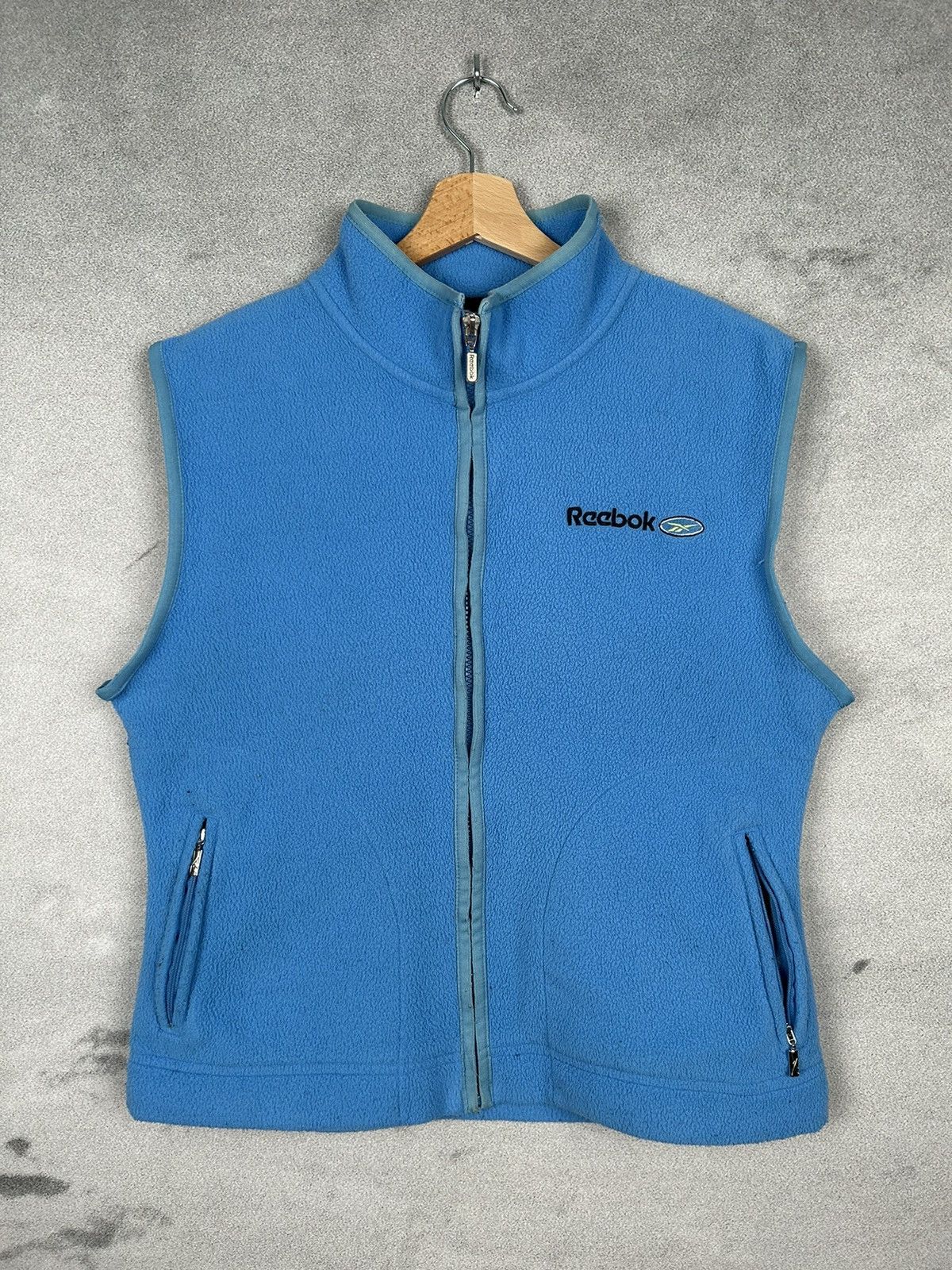 Reebok Vintage Reebok Fleece Vest Baby Blue Retro 90s Size US M / EU 48-50 / 2 - 1 Thumbnail