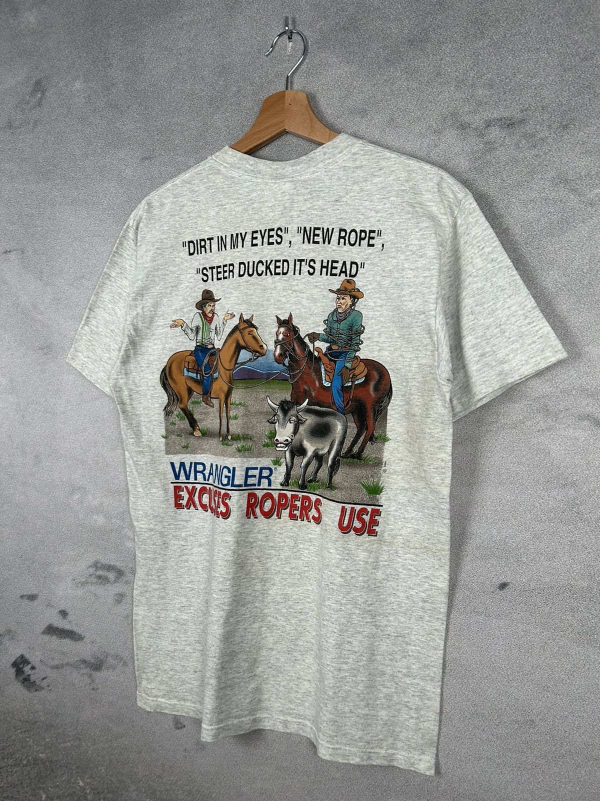 Vintage Vintage Wranger 1994 Rare Cowboy Horse Comedy Humor Tee Size US M / EU 48-50 / 2 - 2 Thumbnail