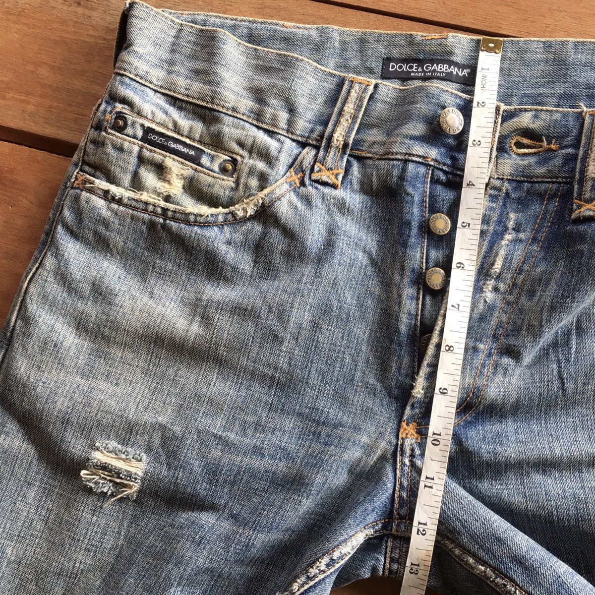 Dolce & Gabbana Thrashed Vintage Dolce & Gabbana DISTRESSED ERD GRUNGE JEANS Size US 33 - 6 Thumbnail
