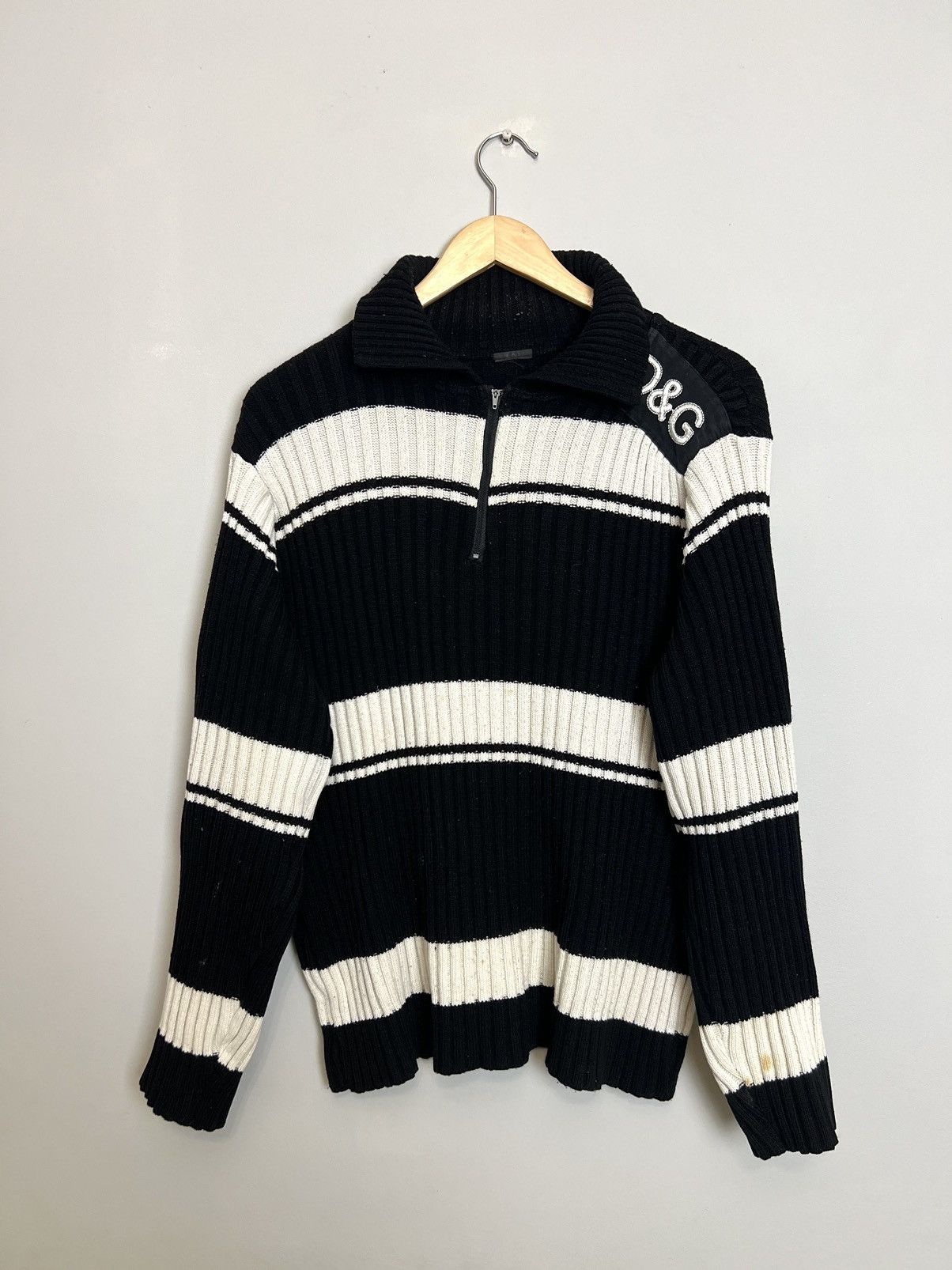Dolce & Gabbana Rare Vintage Y2K Dolce&Gabbana Big Script Logo Knit Sweat Size US S / EU 44-46 / 1 - 1 Thumbnail