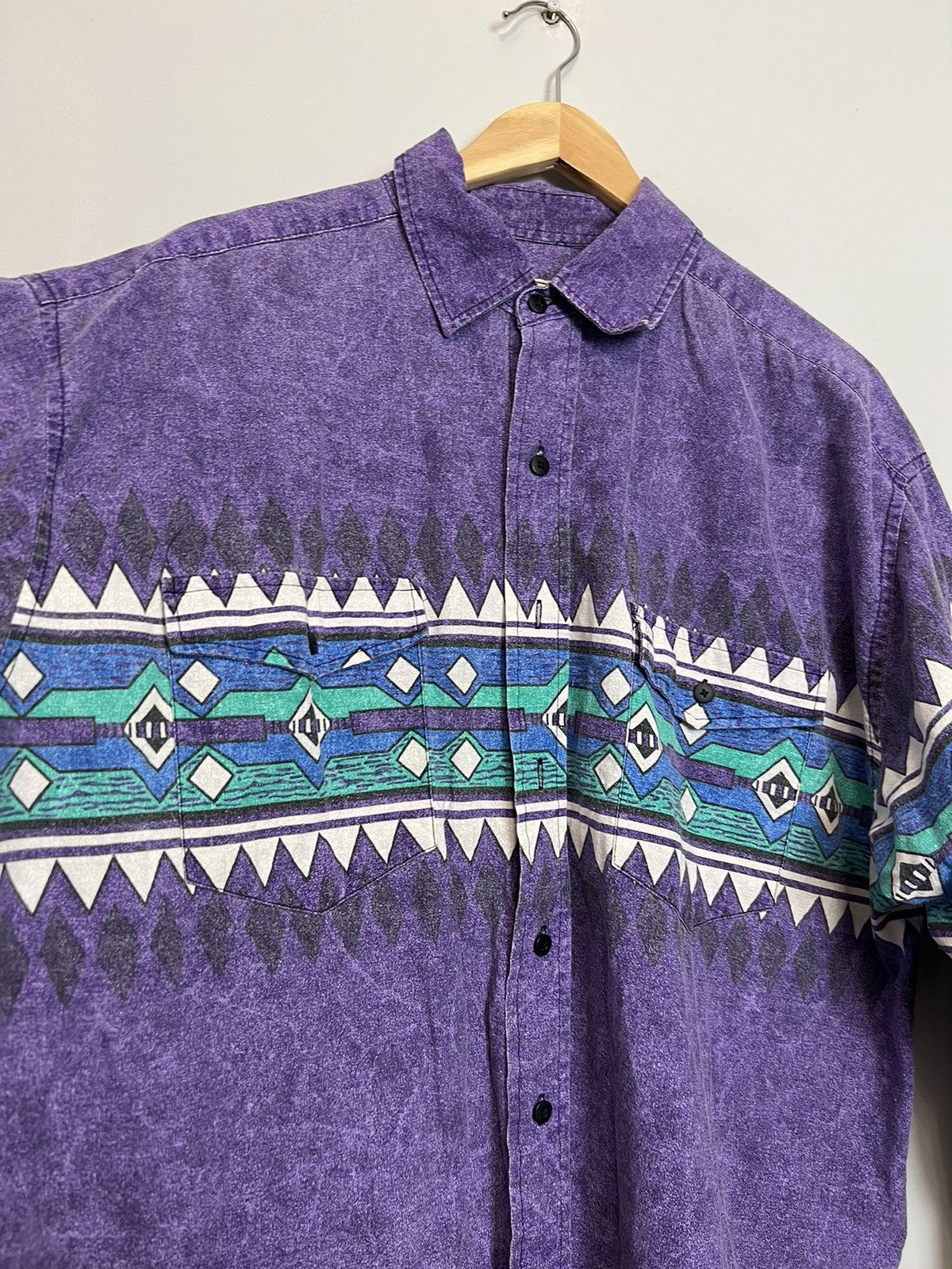 Japanese Brand Vintage Purple Western Plain Print Button Up Rare Shirt XL Size US XL / EU 56 / 4 - 3 Thumbnail