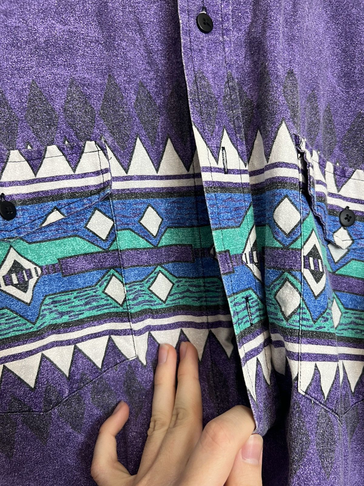 Japanese Brand Vintage Purple Western Plain Print Button Up Rare Shirt XL Size US XL / EU 56 / 4 - 6 Thumbnail