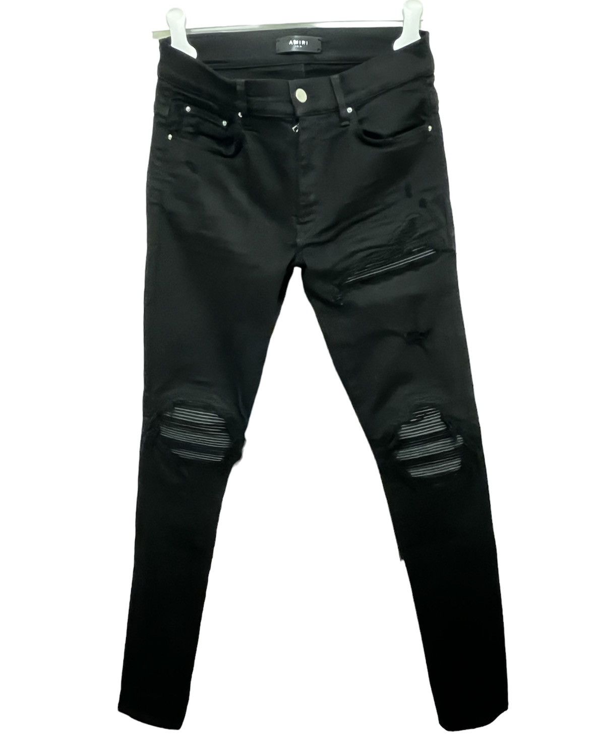 Amiri Amiri black jeans distressed leather Size US 30 / EU 46 - 1 Thumbnail