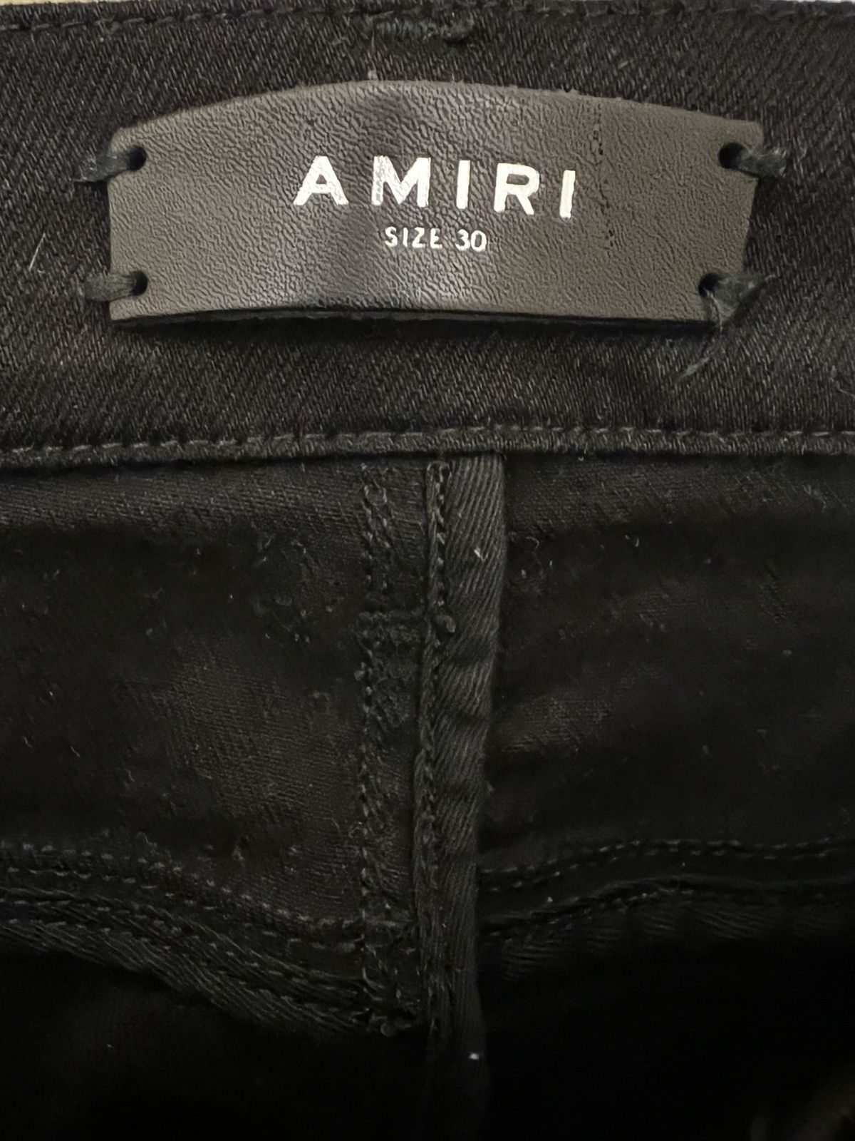 Amiri Amiri black jeans distressed leather Size US 30 / EU 46 - 6 Thumbnail