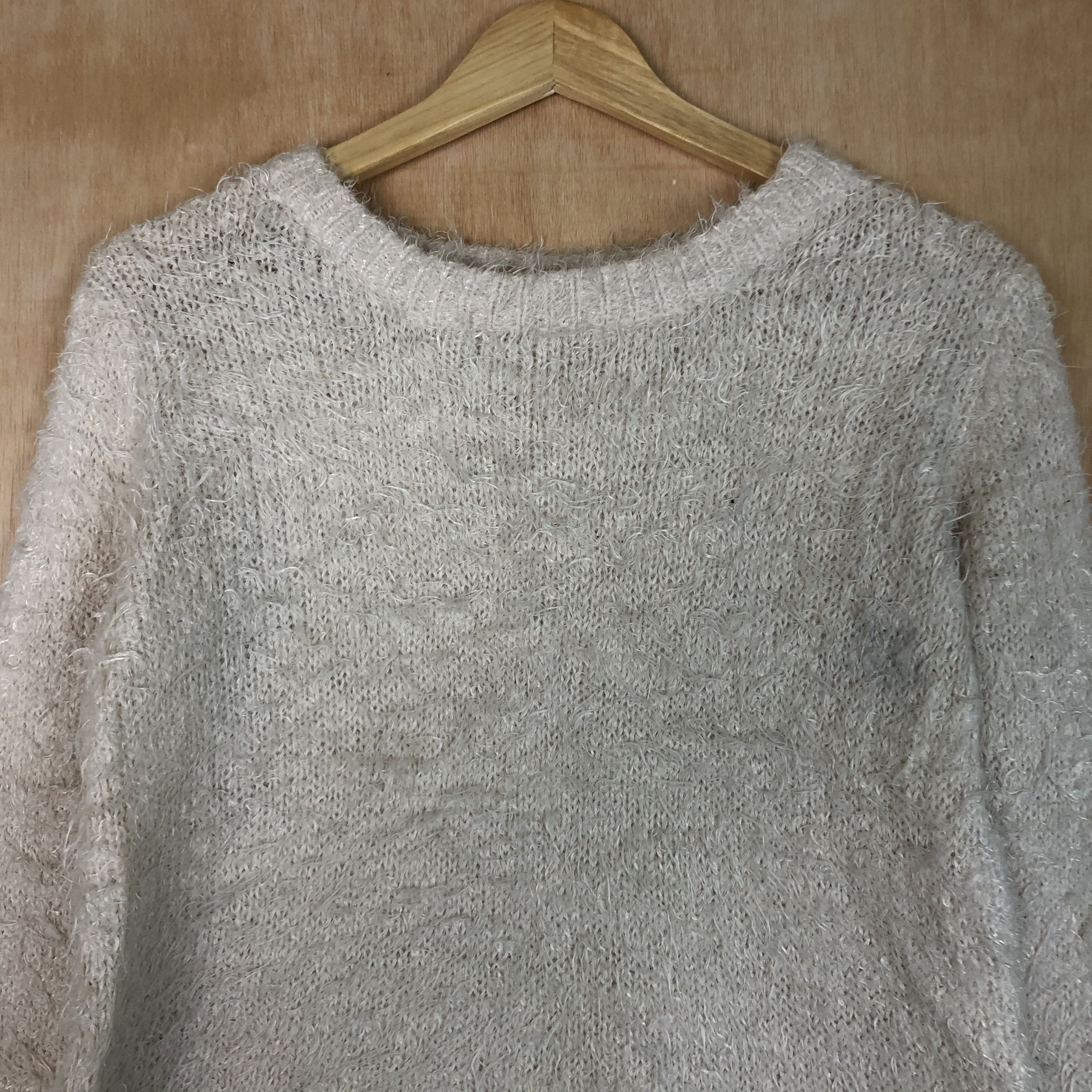 Homespun Knitwear × Japanese Brand × Vintage DLL Archives Mohair white Fur Shagg Shaggy Knitwear #c027 Size M / US 6-8 / IT 42-44 - 4 Thumbnail