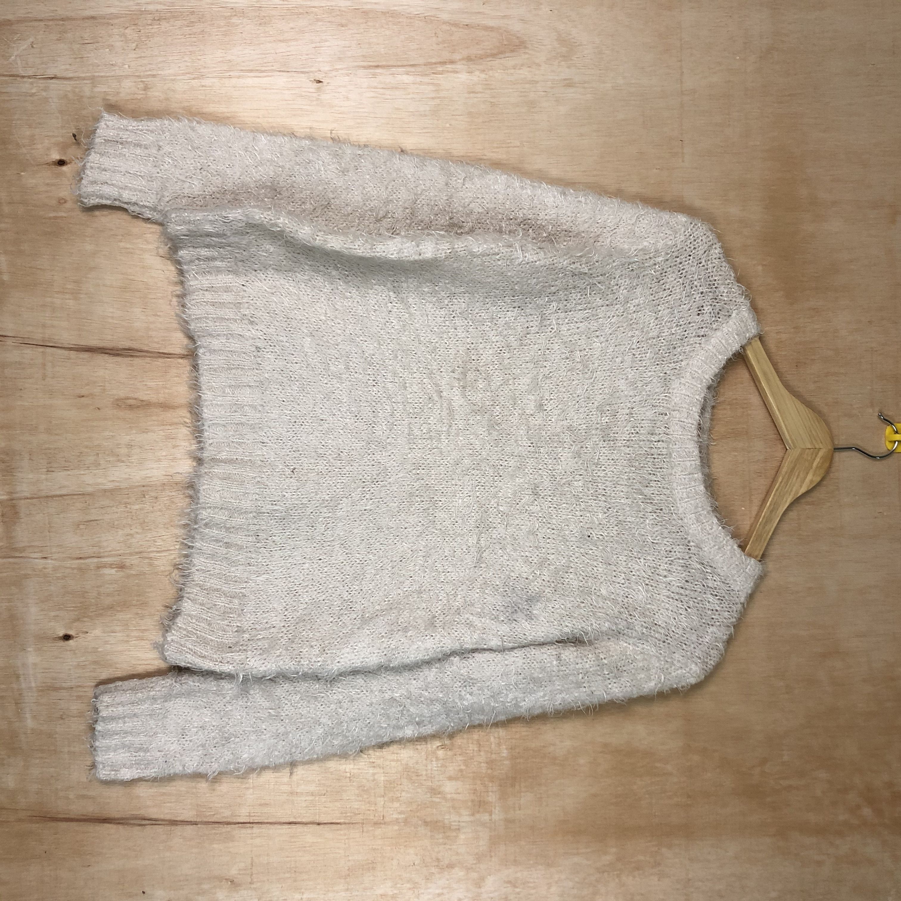 image of Homespun Knitwear x Vintage Archives Mohair White Fur Shagg Shaggy Knitwear C027, Women's (Size Med