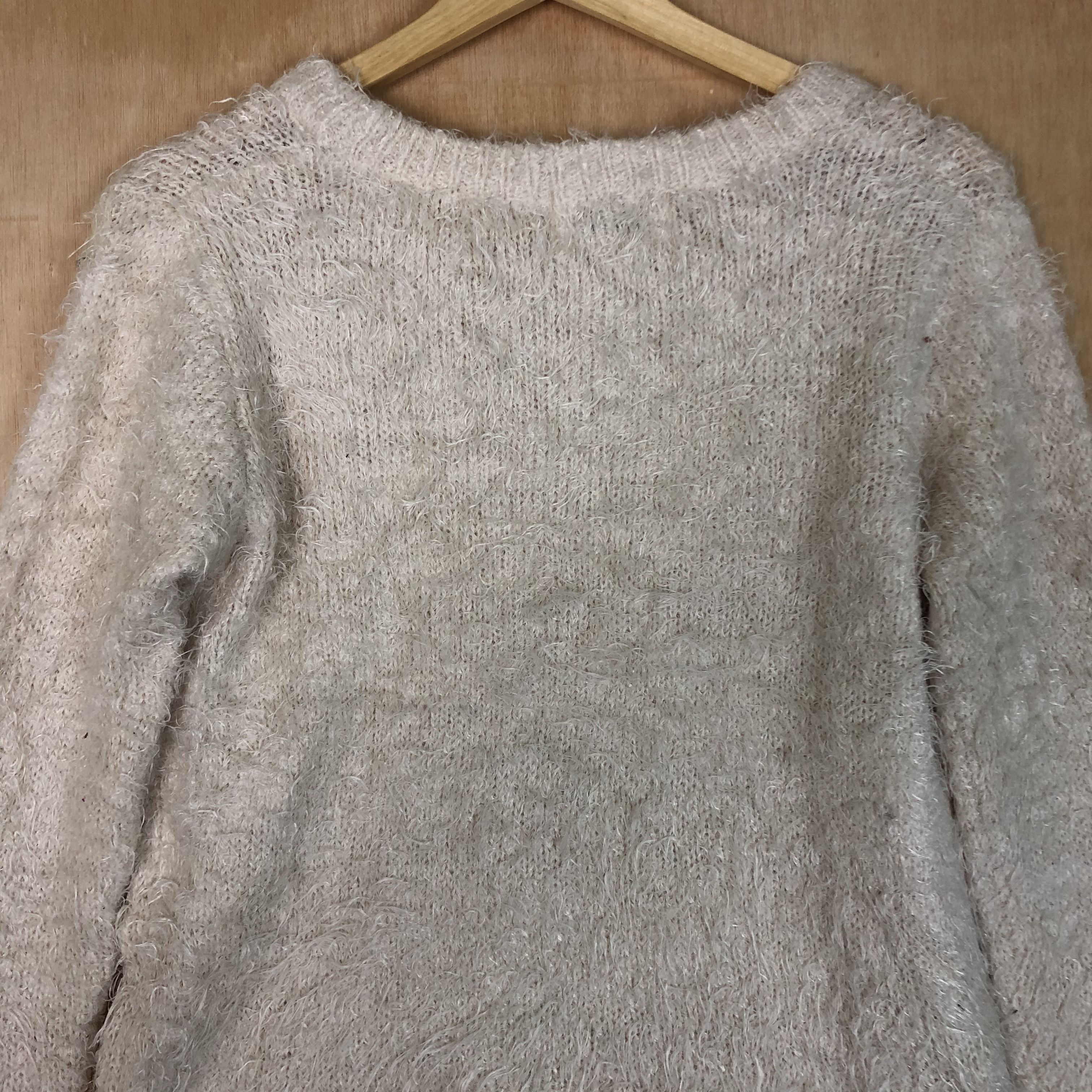 Homespun Knitwear × Japanese Brand × Vintage DLL Archives Mohair white Fur Shagg Shaggy Knitwear #c027 Size M / US 6-8 / IT 42-44 - 10 Thumbnail
