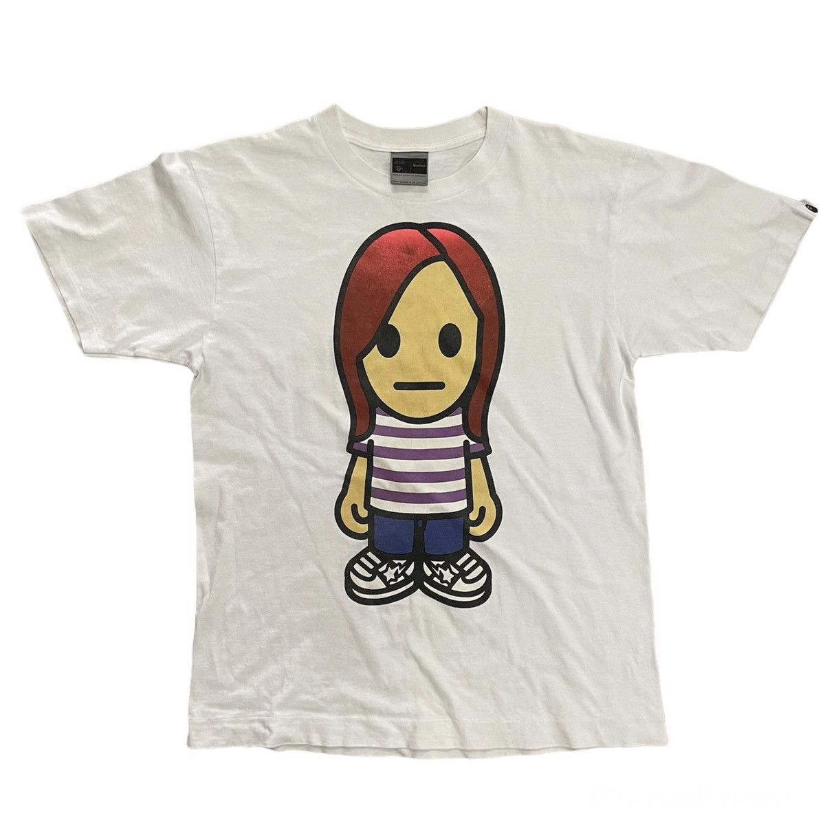 Image of Og Bape Heads Show 2002 “Cherie” Tees in White, Men's (Size Medium)