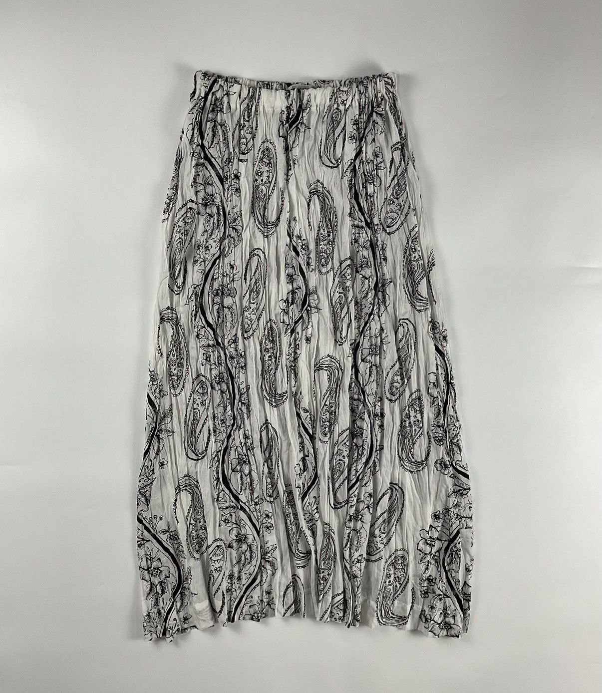 Issey Miyake Issey Miyake Pleated Paisley Skirt Size 34" / US 12 / IT 48 - 1 Thumbnail