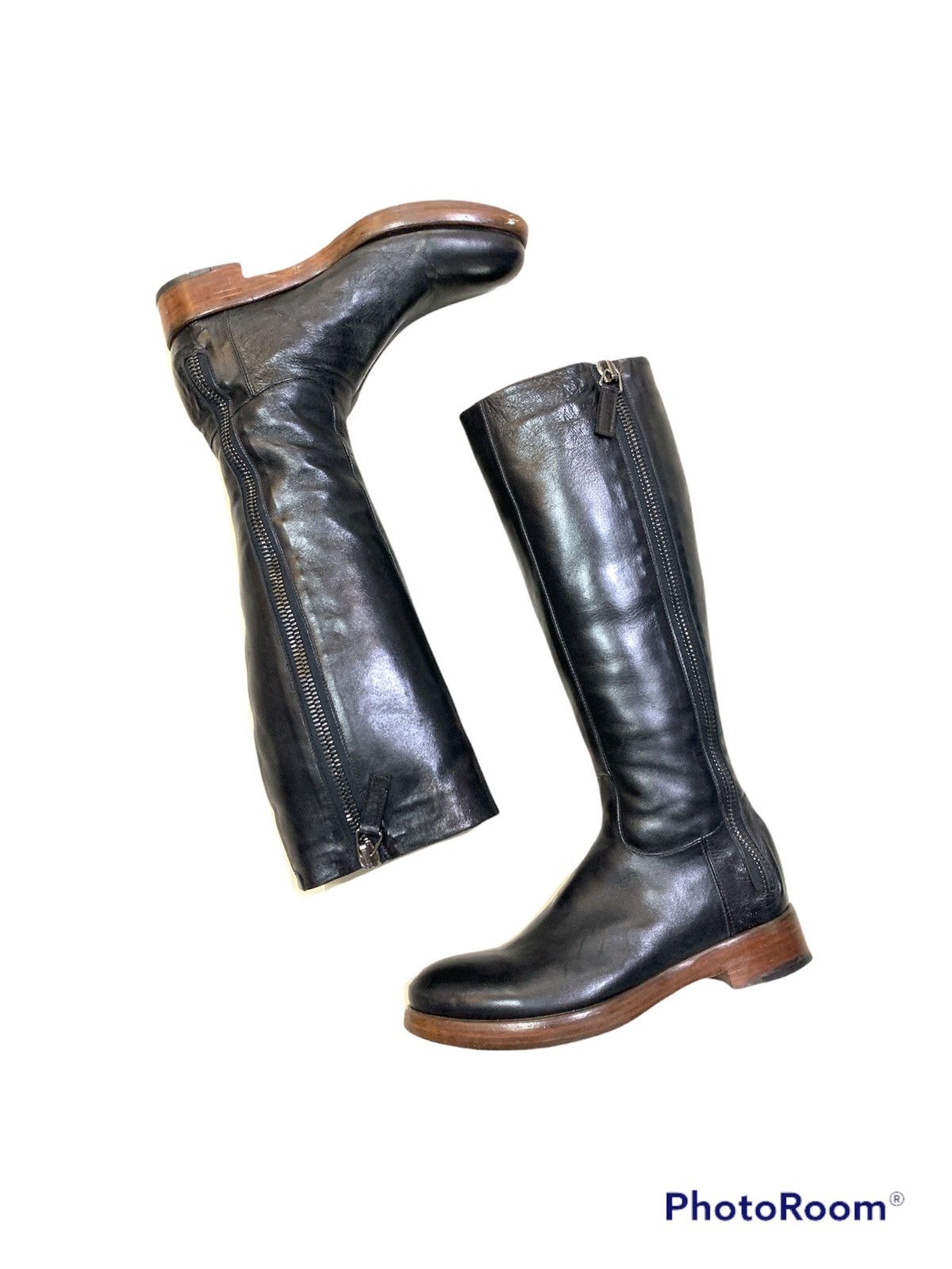RoccoP ROCCO P. VELVET LINING LEATHER HIGH BOOTS Size US 5 / EU 37 - 2 Thumbnail