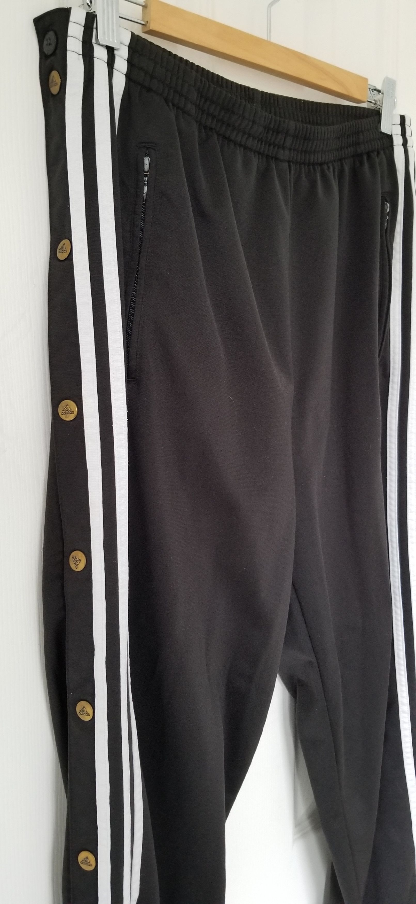 Adidas Vintage Adidas Tear-Away Track Pants Black Joggers 90's Y2K Size US 32 / EU 48 - 1 Thumbnail
