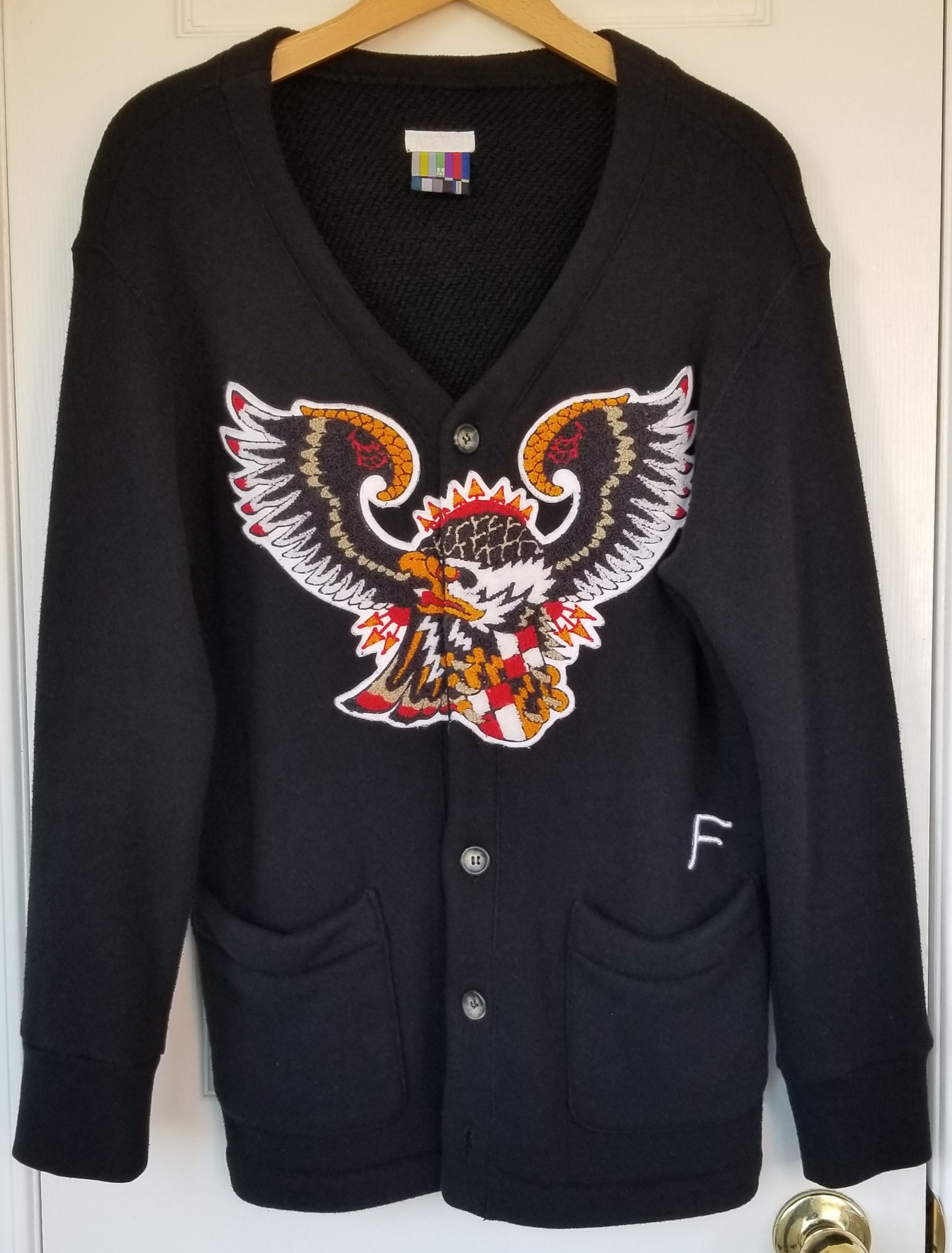 Facetasm FACETASM EAGLE CARDIGAN VARSITY CHENILLE BLACK Size US M / EU 48-50 / 2 - 3 Thumbnail