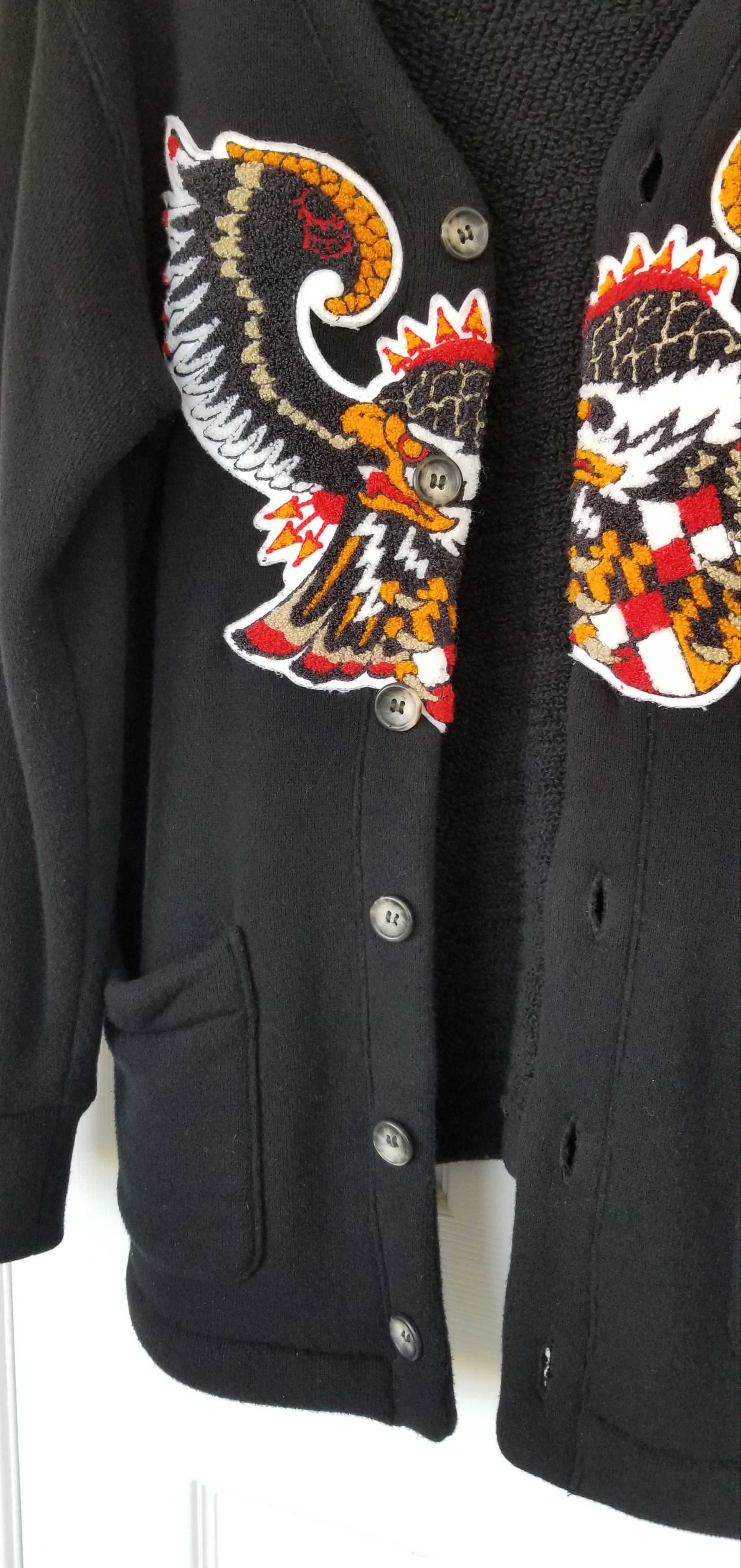 Facetasm FACETASM EAGLE CARDIGAN VARSITY CHENILLE BLACK Size US M / EU 48-50 / 2 - 6 Thumbnail