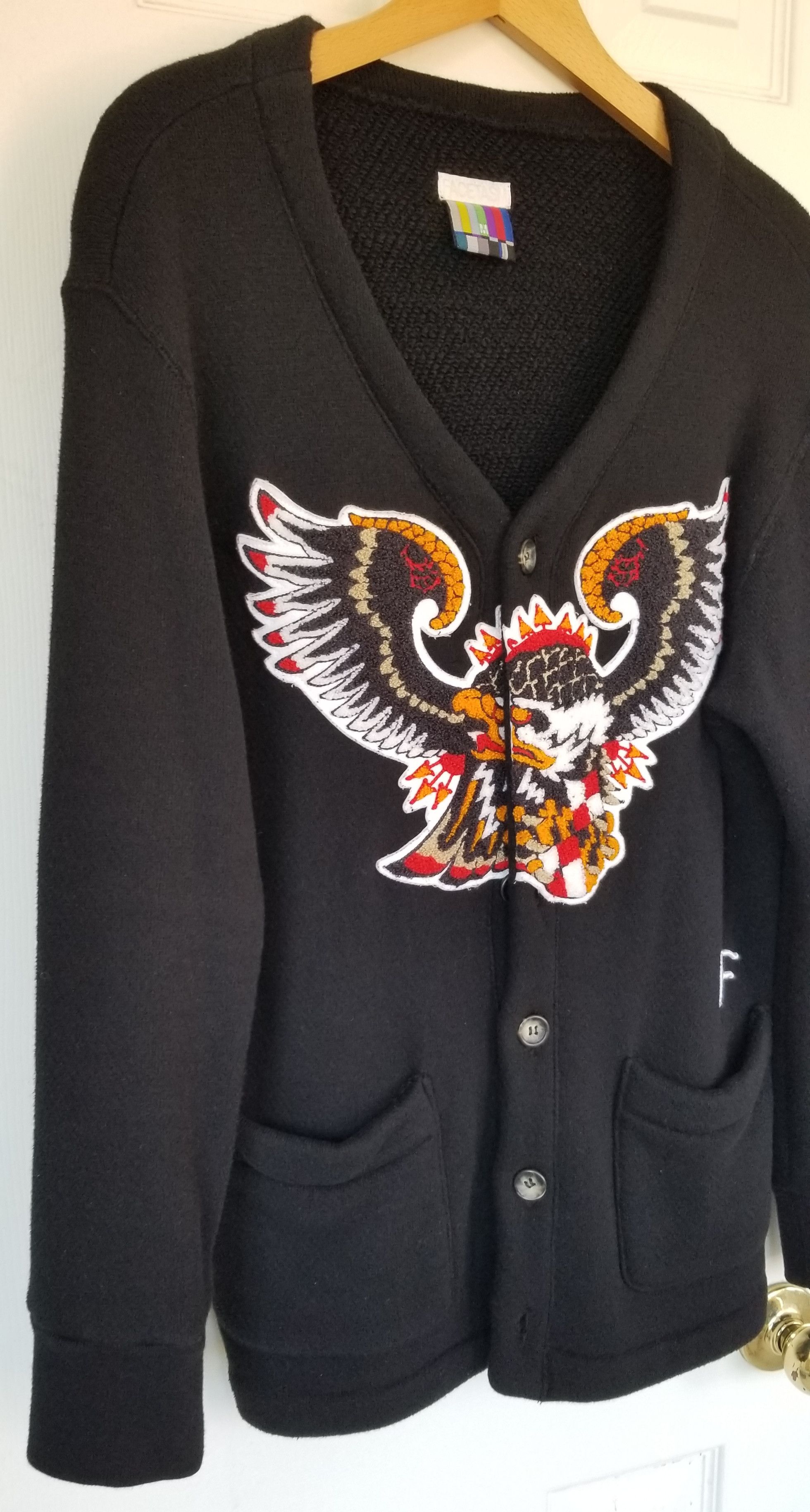 Facetasm FACETASM EAGLE CARDIGAN VARSITY CHENILLE BLACK Size US M / EU 48-50 / 2 - 1 Thumbnail
