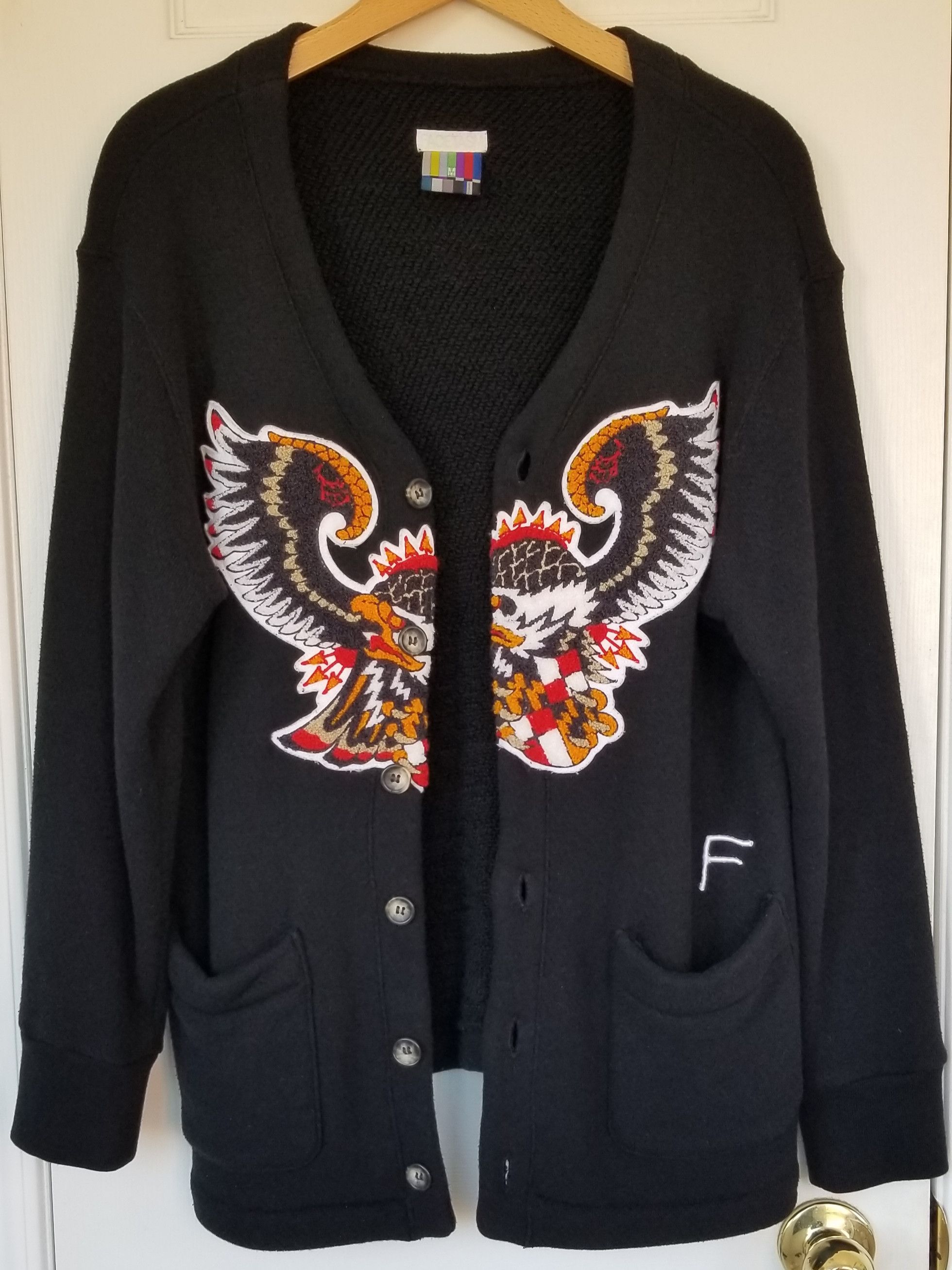 Facetasm FACETASM EAGLE CARDIGAN VARSITY CHENILLE BLACK Size US M / EU 48-50 / 2 - 2 Thumbnail