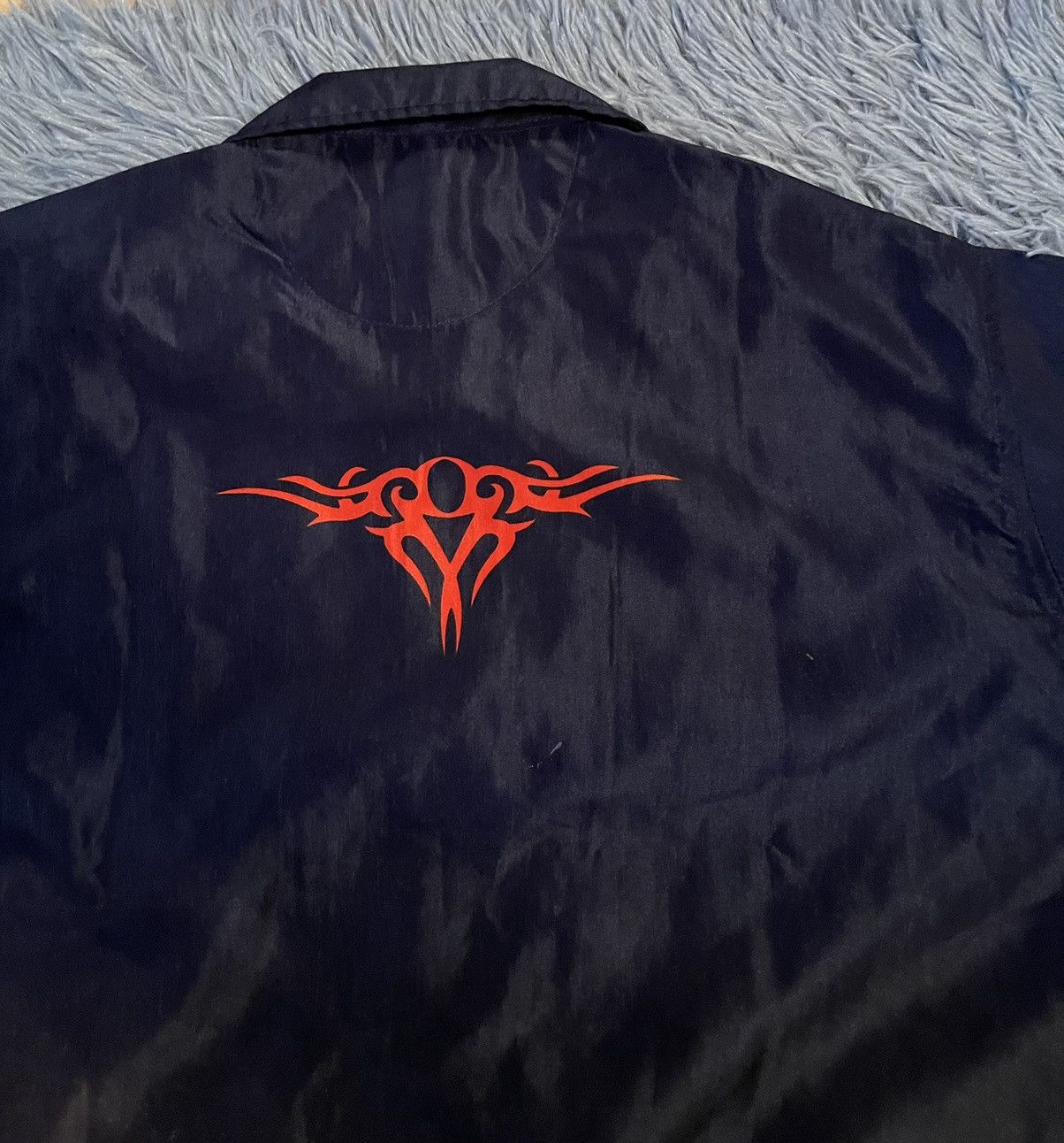 Japanese Brand × Vintage Vintage Y2K flame print crazy avant garde shirt Size US S / EU 44-46 / 1 - 9 Thumbnail