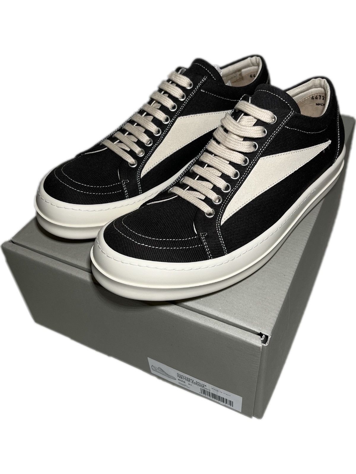 靴 RICK OWENS SS23 EDFU Vintage Sneaks  41 RICK OWENS VINTAGE SNEAKERS LOW RAMONE S/S 23 EDFU - Black