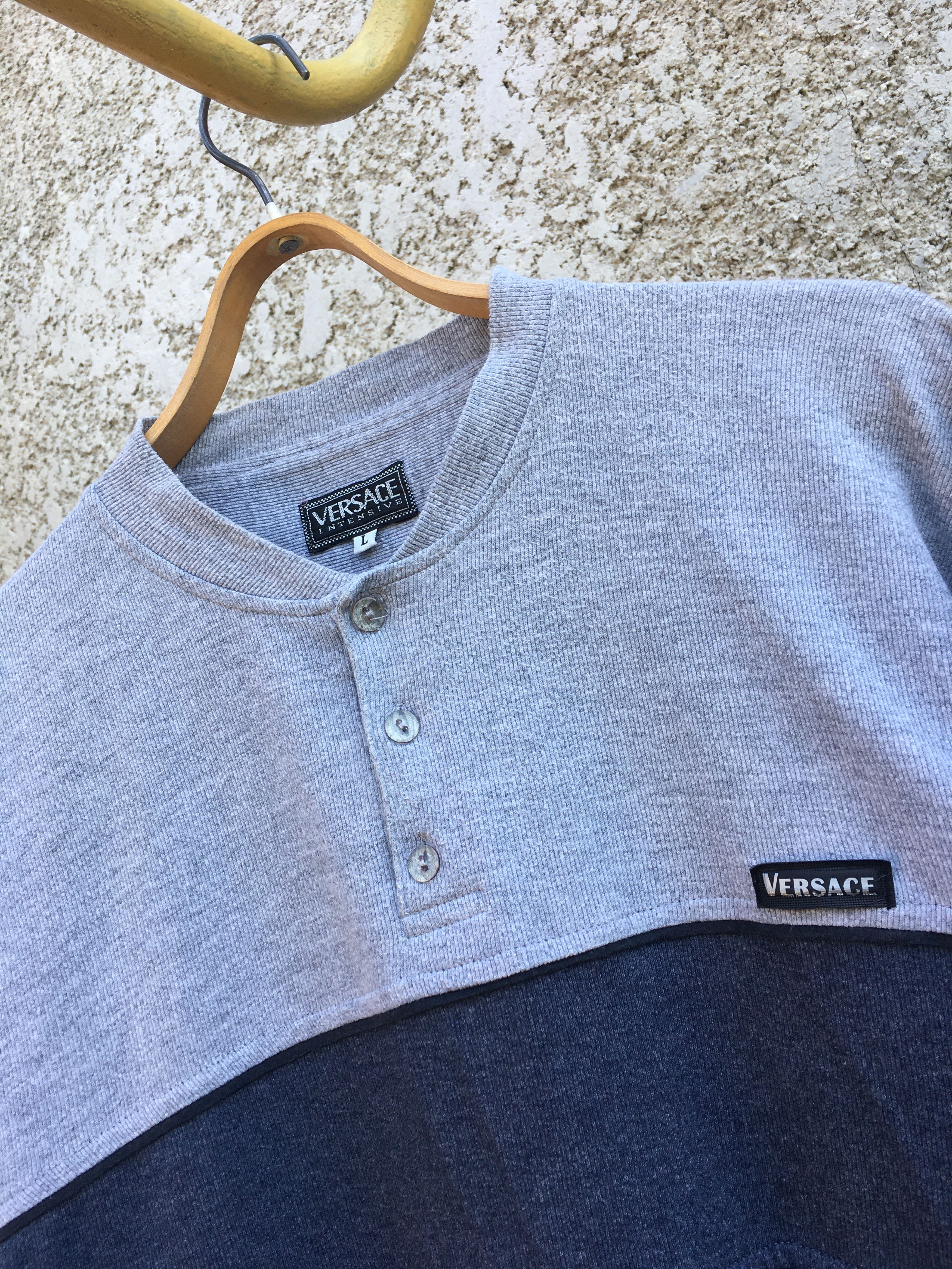Versace Versace Intensive Vintage 90s Henley T-Shirt Size L Size US L / EU 52-54 / 3 - 5 Thumbnail