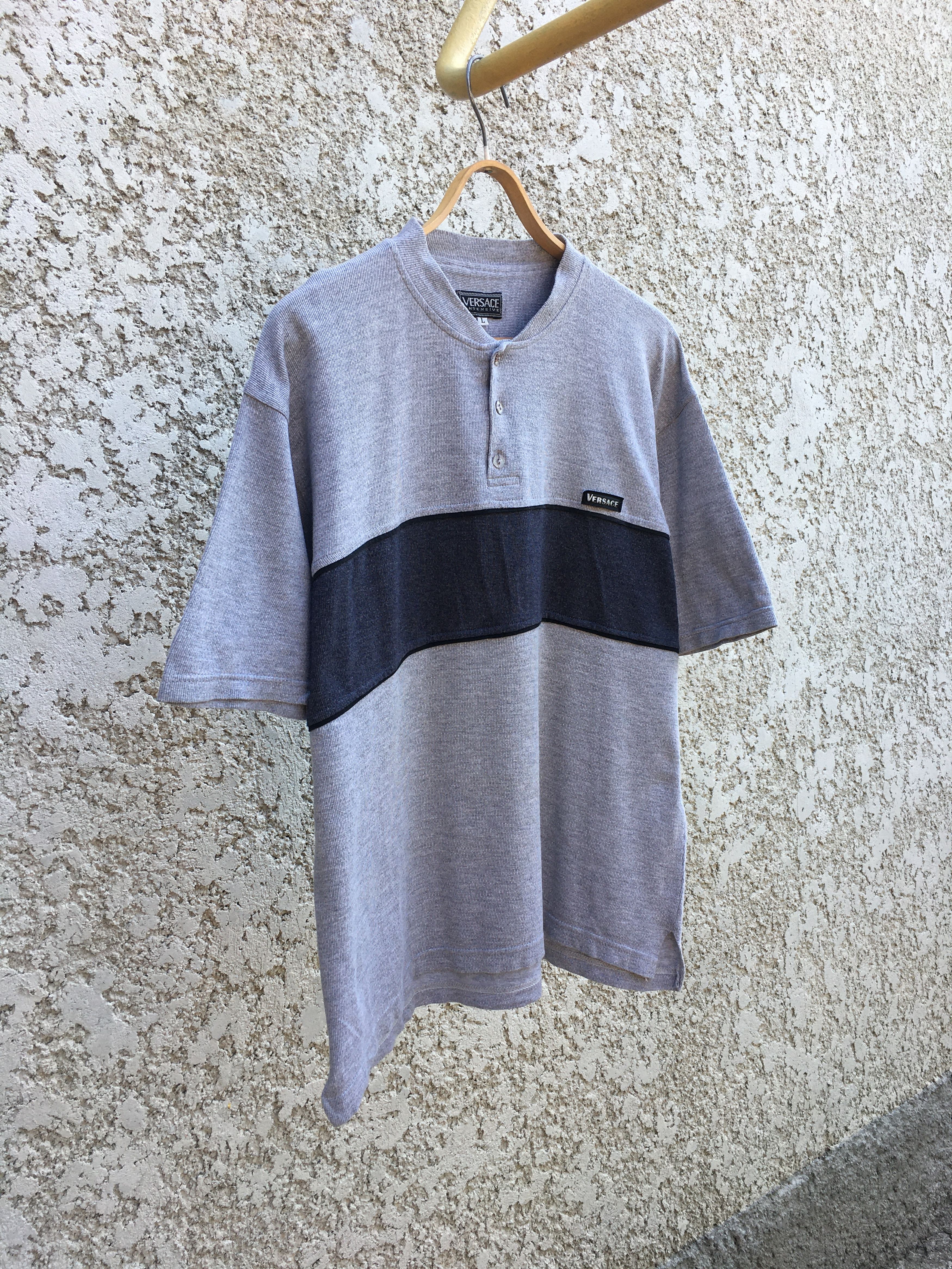 Versace Versace Intensive Vintage 90s Henley T-Shirt Size L Size US L / EU 52-54 / 3 - 1 Thumbnail