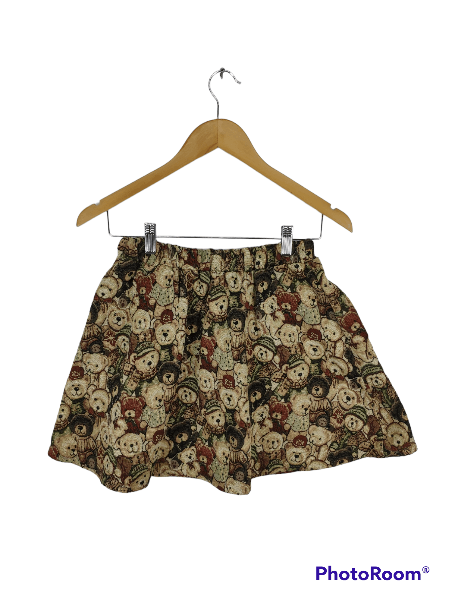 Japanese Brand Vintage Mini Skirt Bear Fullprint Size 28" / US 6 / IT 42 - 1 Thumbnail