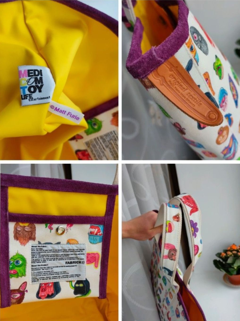 Medicom Toy Exclusive bag Medicom toy FABRICK by Matt Furie tote bag Size ONE SIZE - 7 Thumbnail