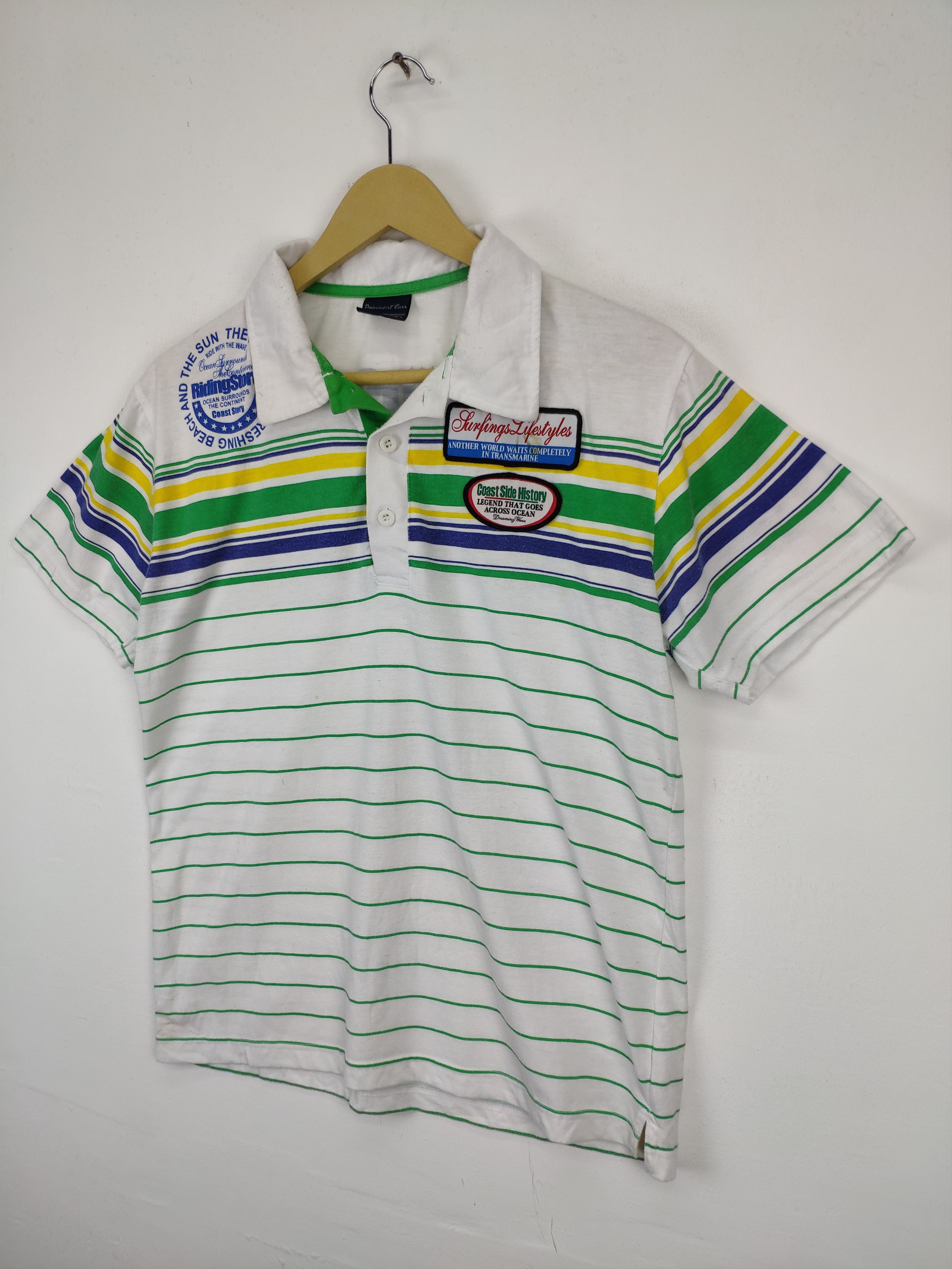 Japanese Brand × Vintage Vintage Riding Storm Striped Collared Shirt Surfing Size US M / EU 48-50 / 2 - 5 Thumbnail
