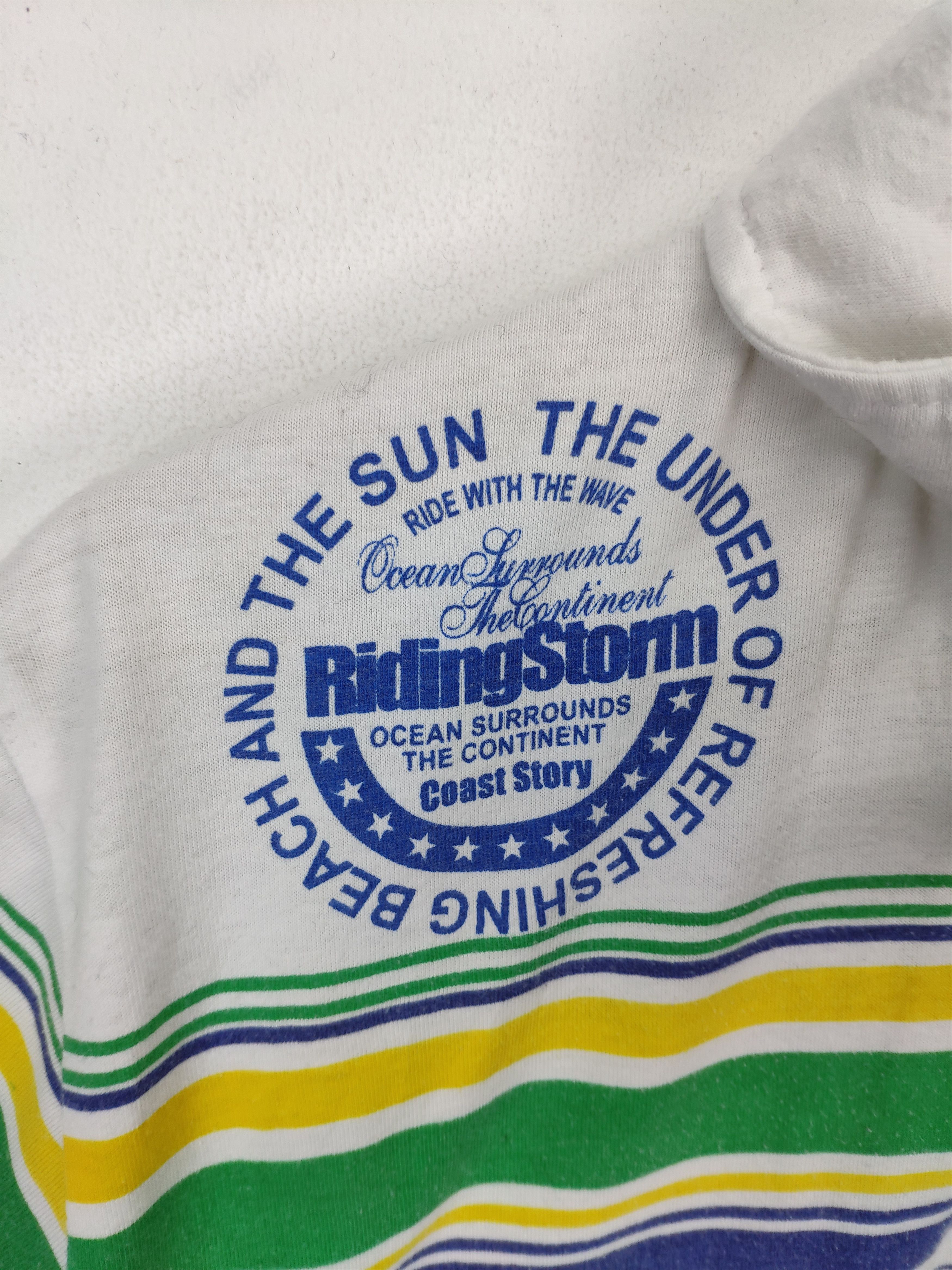 Japanese Brand × Vintage Vintage Riding Storm Striped Collared Shirt Surfing Size US M / EU 48-50 / 2 - 12 Thumbnail