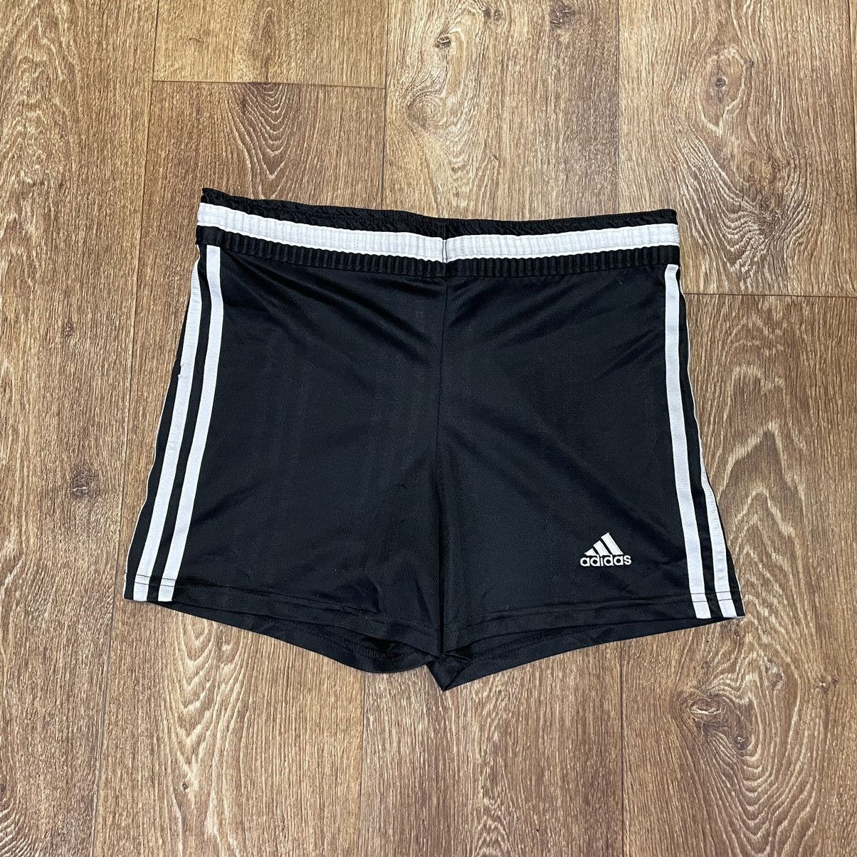 Vintage Vintage Y2K Adidas Striped Athletic Shorts Black Punk Logo M Size US 32 / EU 48 - 1 Thumbnail