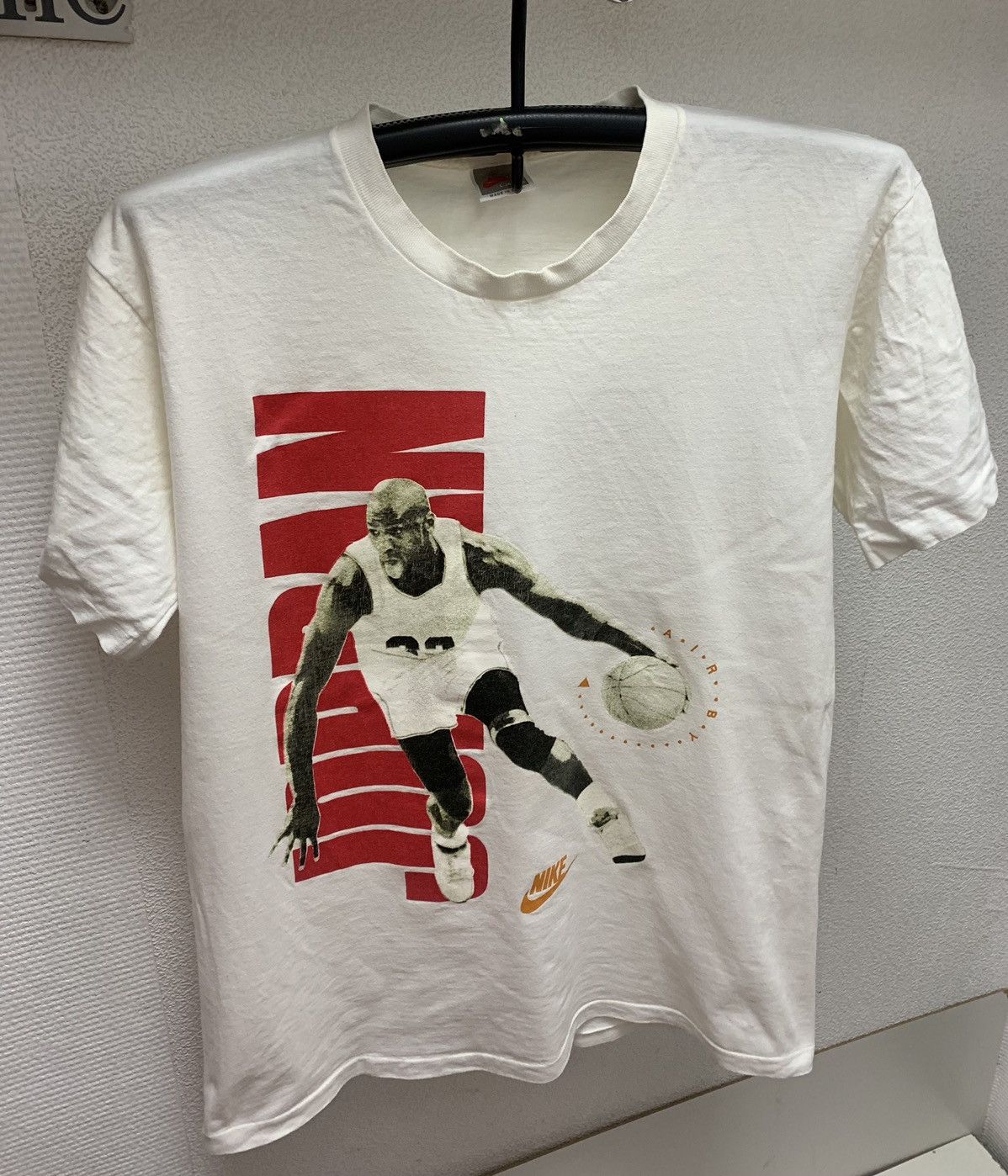Nike vintage Jordan big logo t-shirt red tags L size 90th