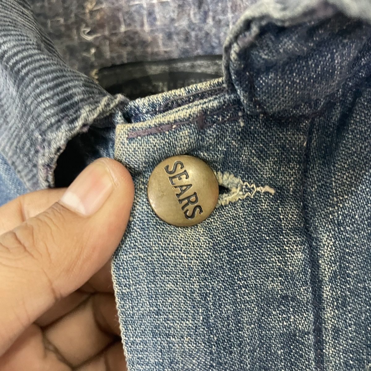Sears RARE‼️Vintage 60s Sears Button Ups Workers Denim Jacket Size US L / EU 52-54 / 3 - 6 Thumbnail