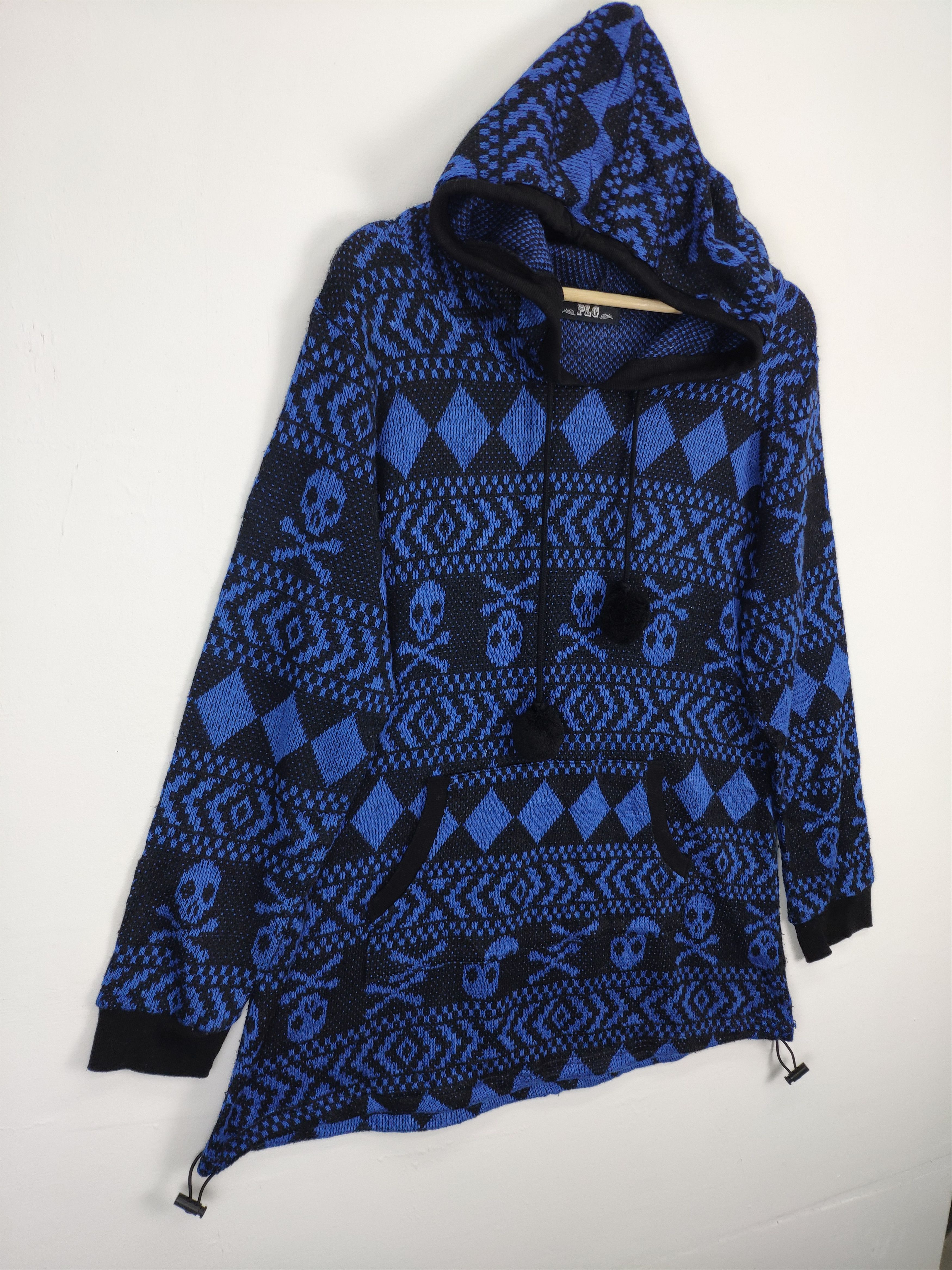 Japanese Brand Vintage Skull Knit Sweater Hoodie by PLG Size M / US 6-8 / IT 42-44 - 3 Thumbnail