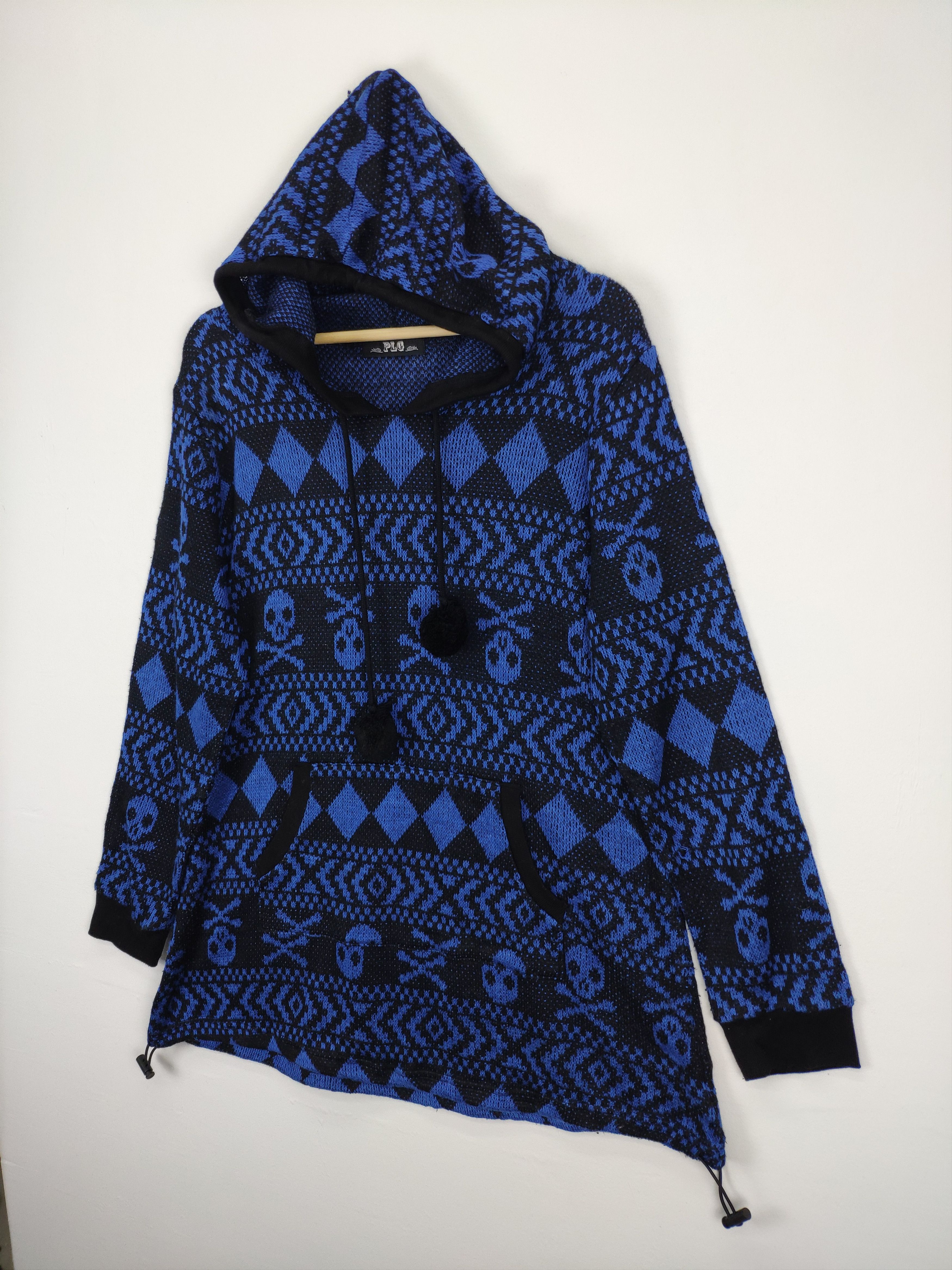 Japanese Brand Vintage Skull Knit Sweater Hoodie by PLG Size M / US 6-8 / IT 42-44 - 2 Thumbnail