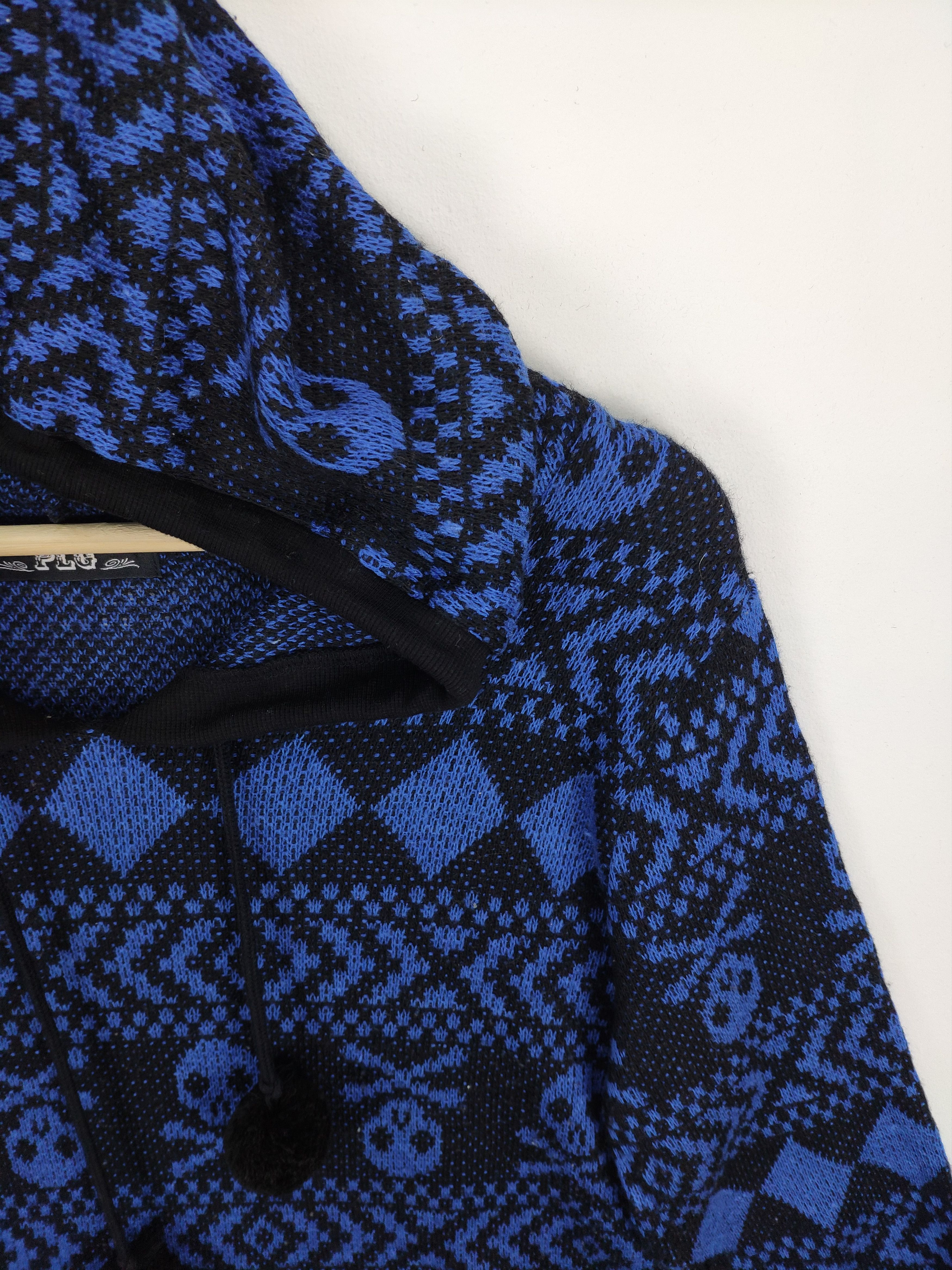 Japanese Brand Vintage Skull Knit Sweater Hoodie by PLG Size M / US 6-8 / IT 42-44 - 9 Thumbnail