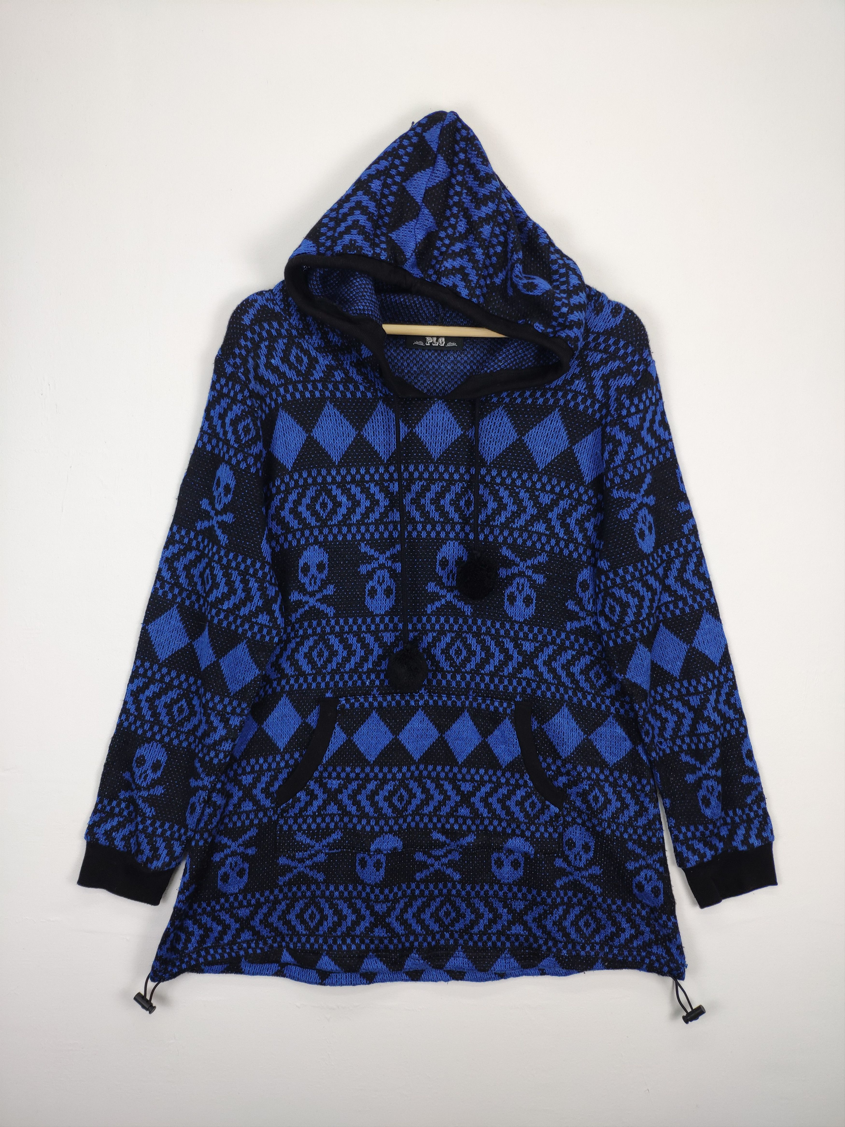 Japanese Brand Vintage Skull Knit Sweater Hoodie by PLG Size M / US 6-8 / IT 42-44 - 1 Thumbnail