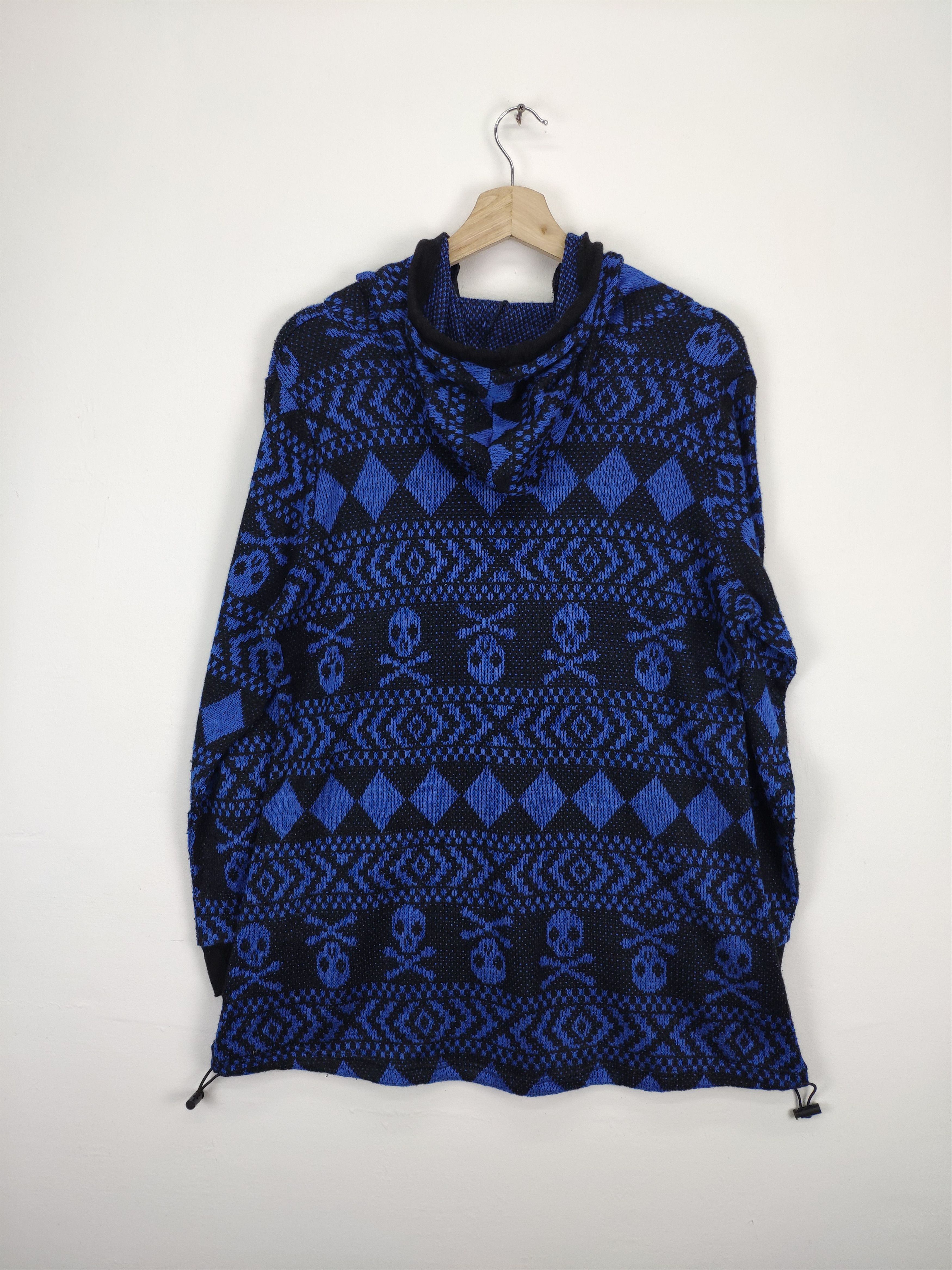 Japanese Brand Vintage Skull Knit Sweater Hoodie by PLG Size M / US 6-8 / IT 42-44 - 12 Thumbnail