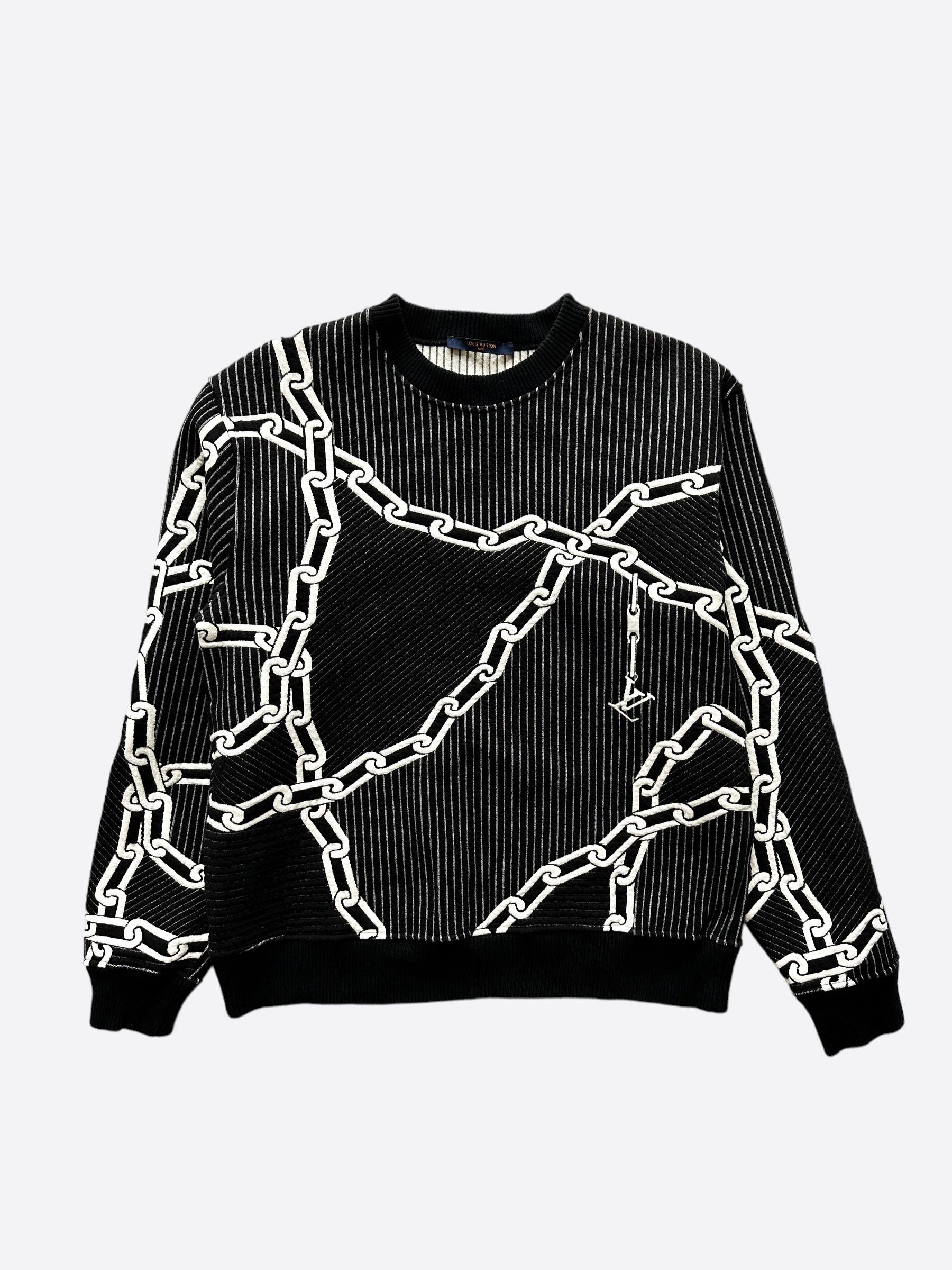 Louis Vuitton Louis Vuitton Black 3d Effect Chain Logo Sweater Size US L / EU 52-54 / 3 - 1 Thumbnail